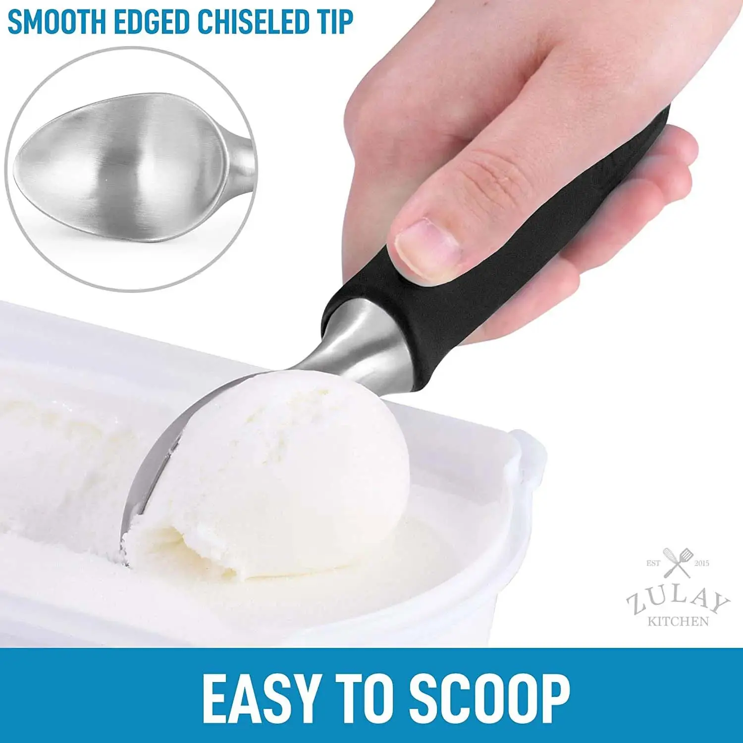 Ice Cream Scoop With Rubber Grip