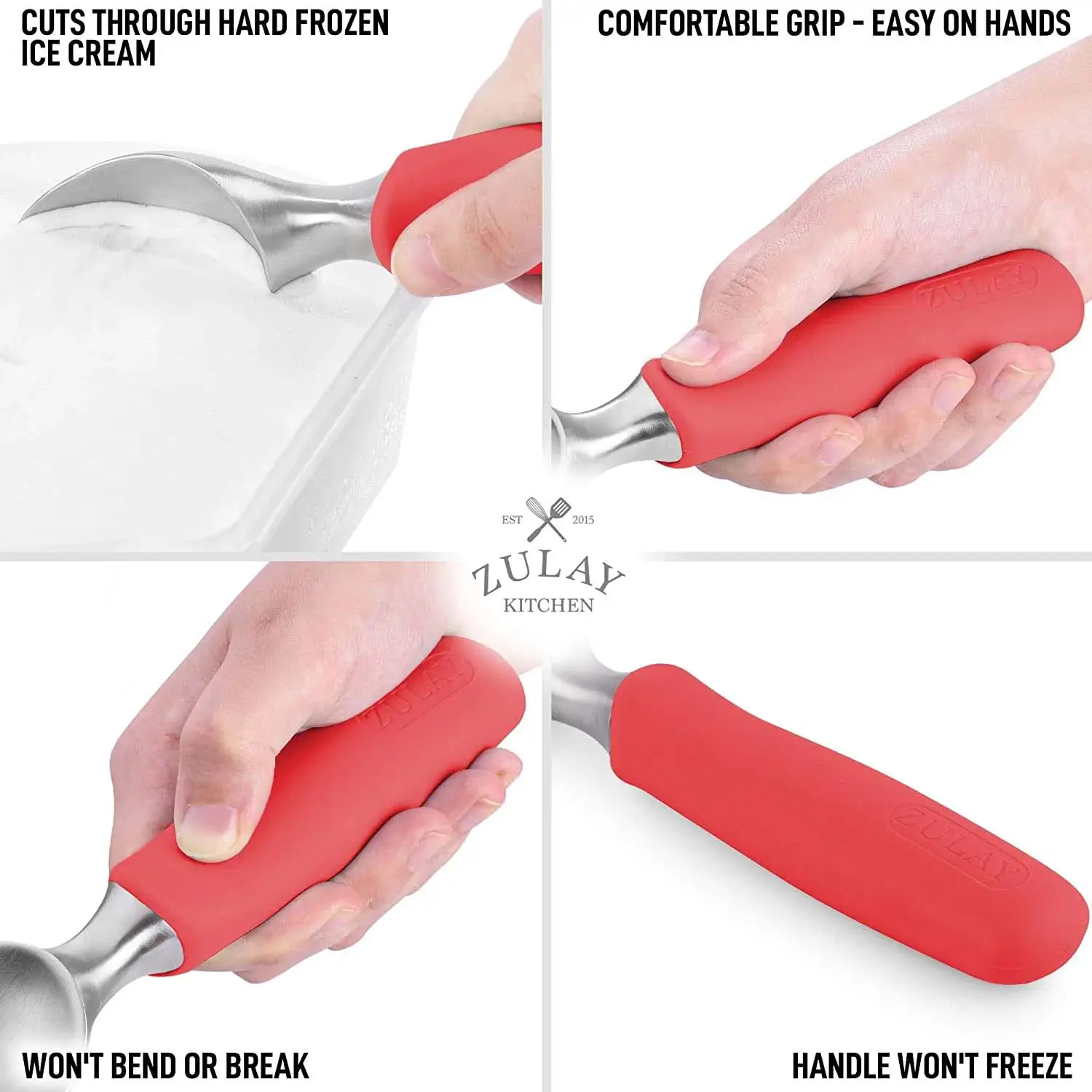 Ice Cream Scoop With Rubber Grip