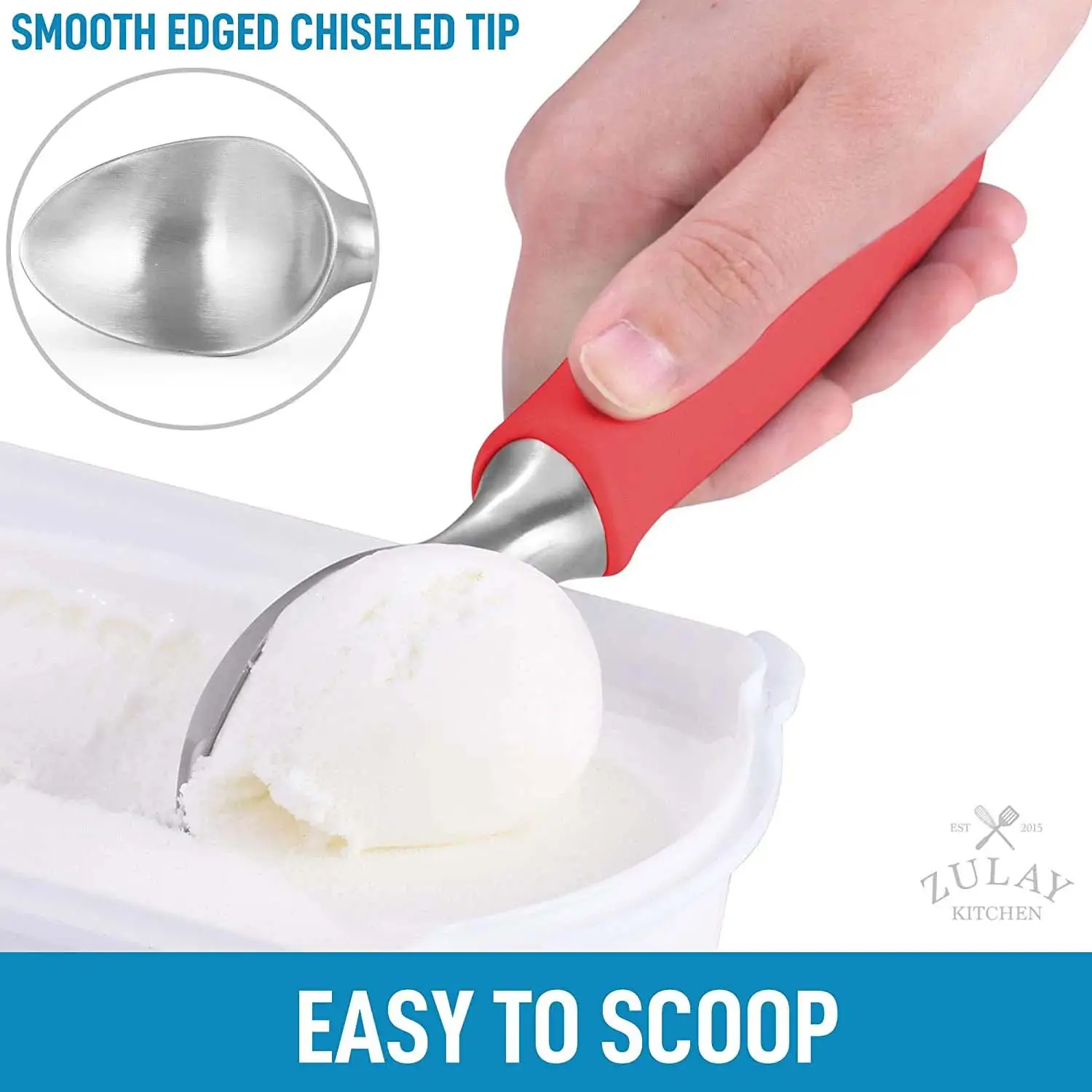 Ice Cream Scoop With Rubber Grip
