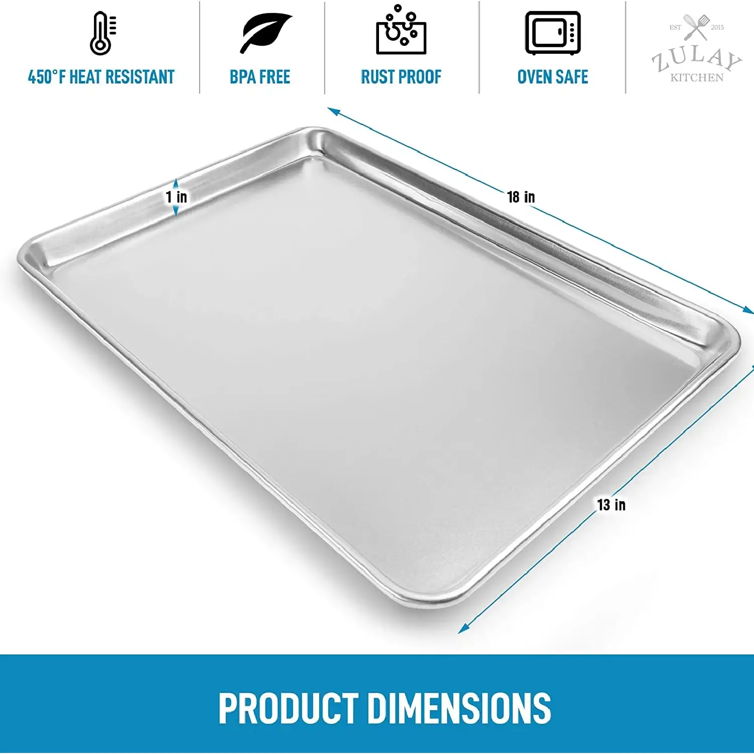 Aluminum Baking Pan - Half Sheet (13" X 18")