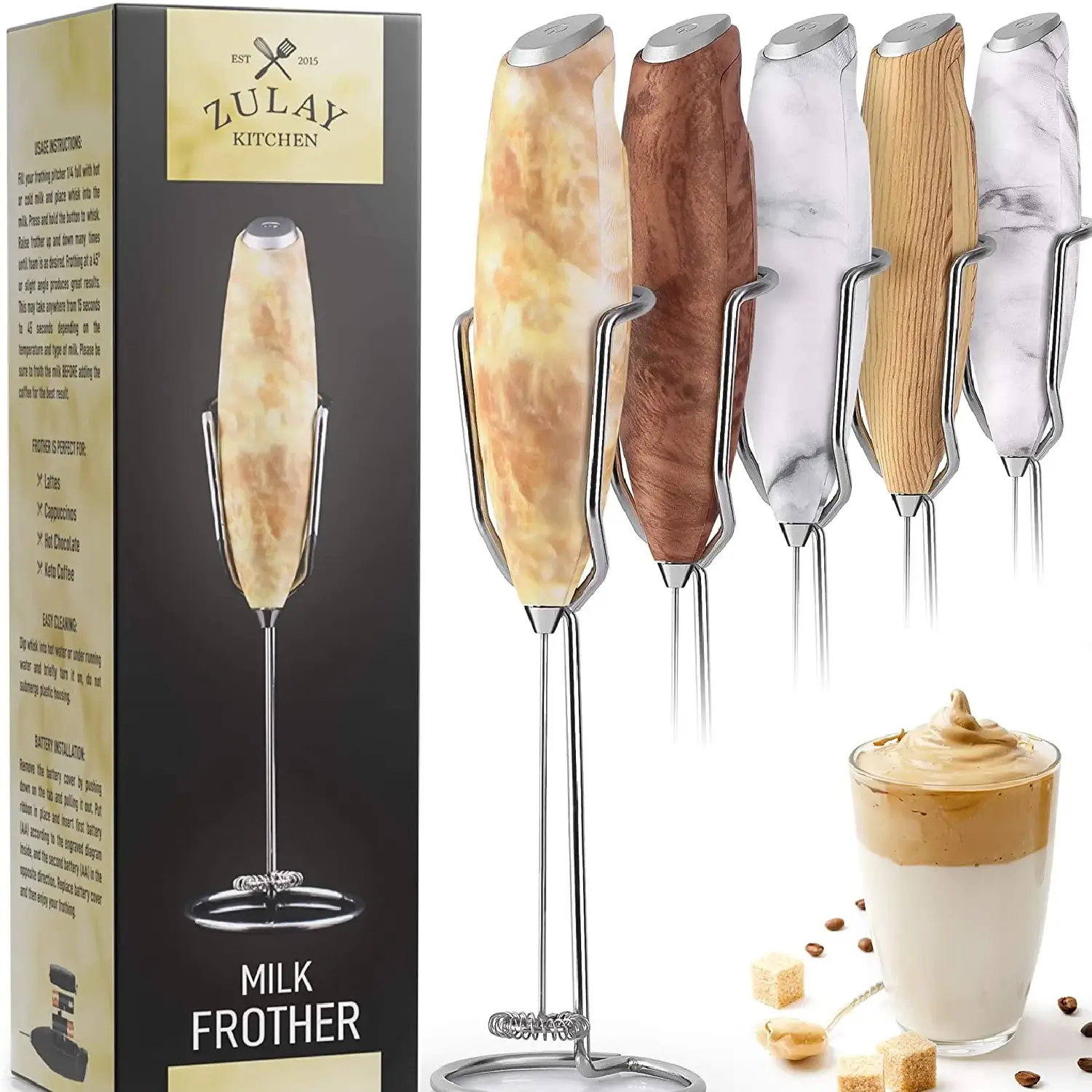 Milk Frother With Holster Stand