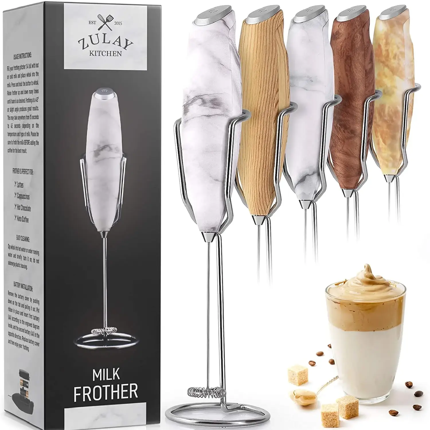 Milk Frother With Holster Stand