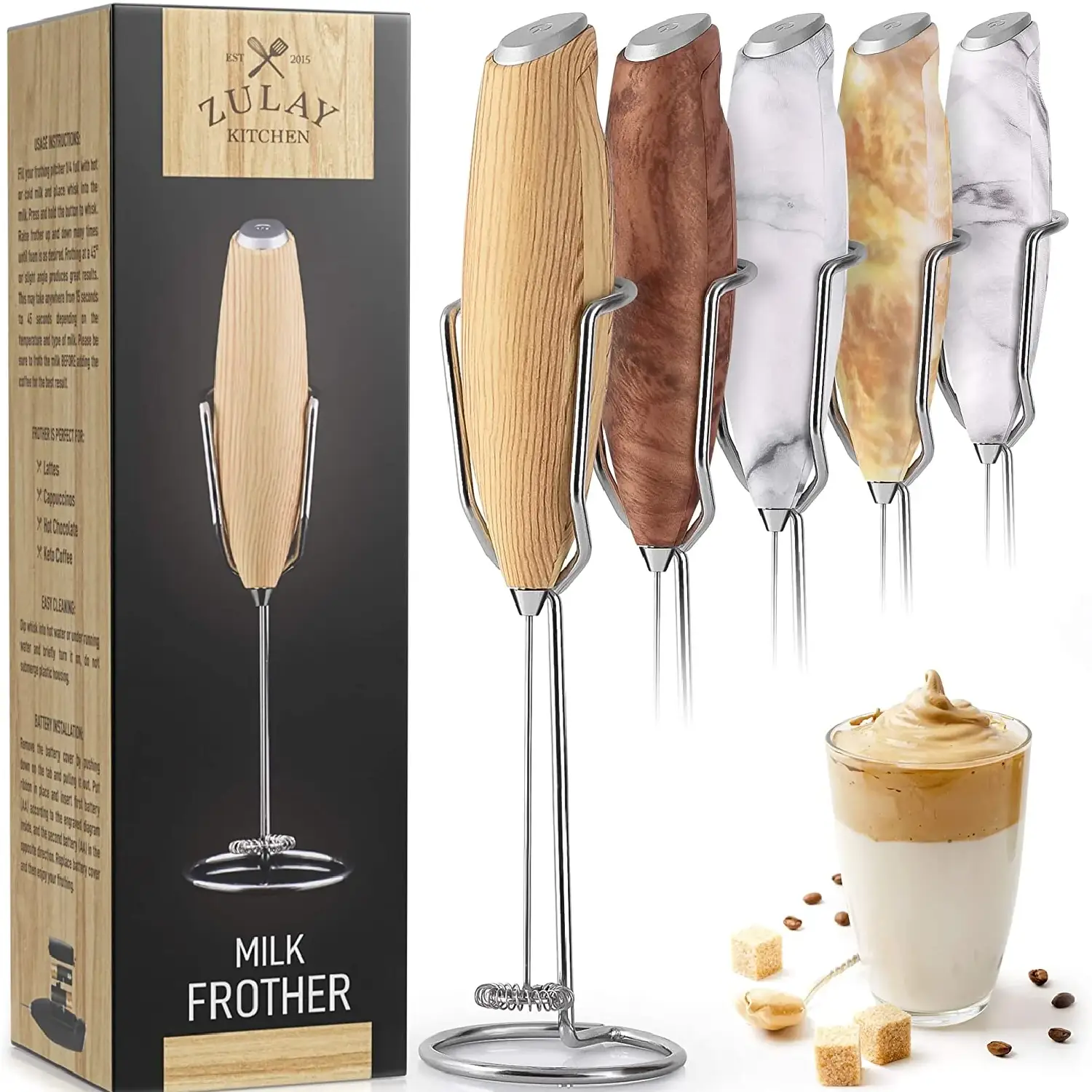 Milk Frother With Holster Stand