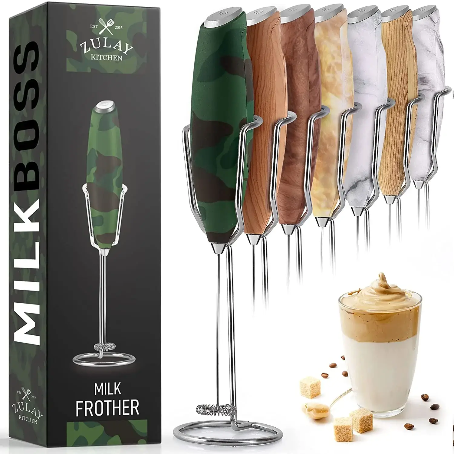 Milk Frother With Holster Stand