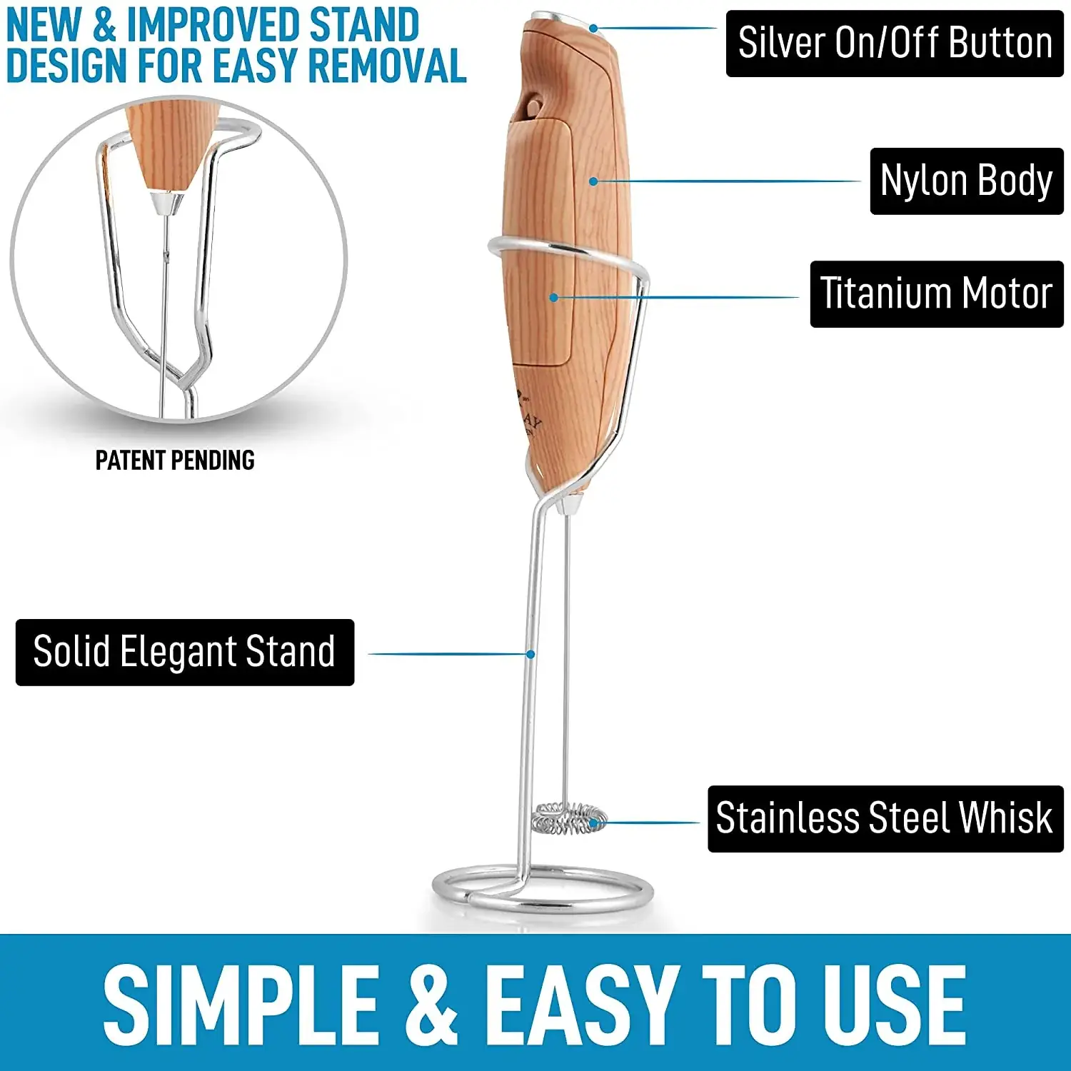 Milk Frother With Holster Stand
