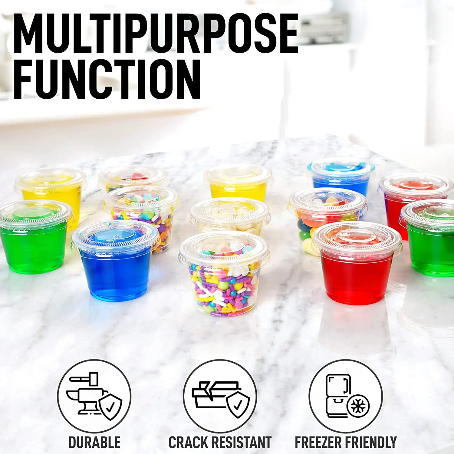 Simple Craft Clear Jello Shot Cups With Lids 