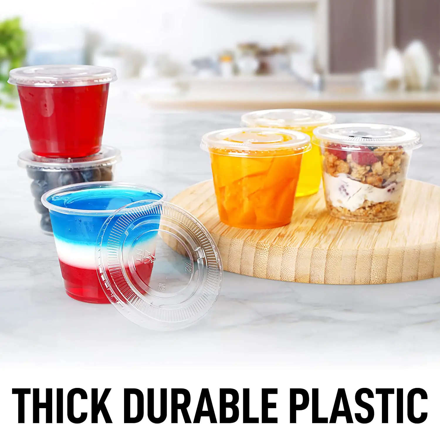 Simple Craft Clear Jello Shot Cups With Lids 