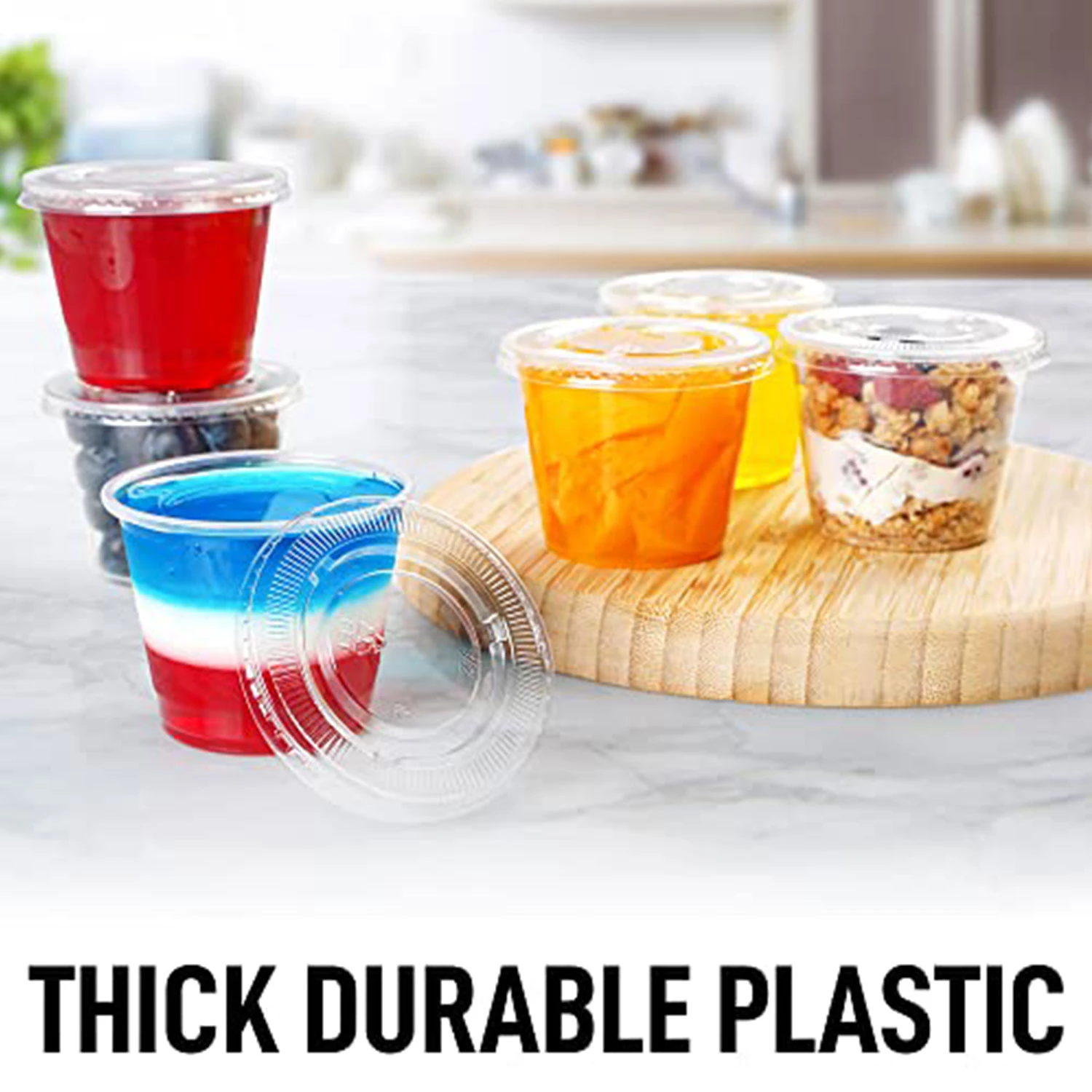 Simple Craft Clear Jello Shot Cups With Lids 