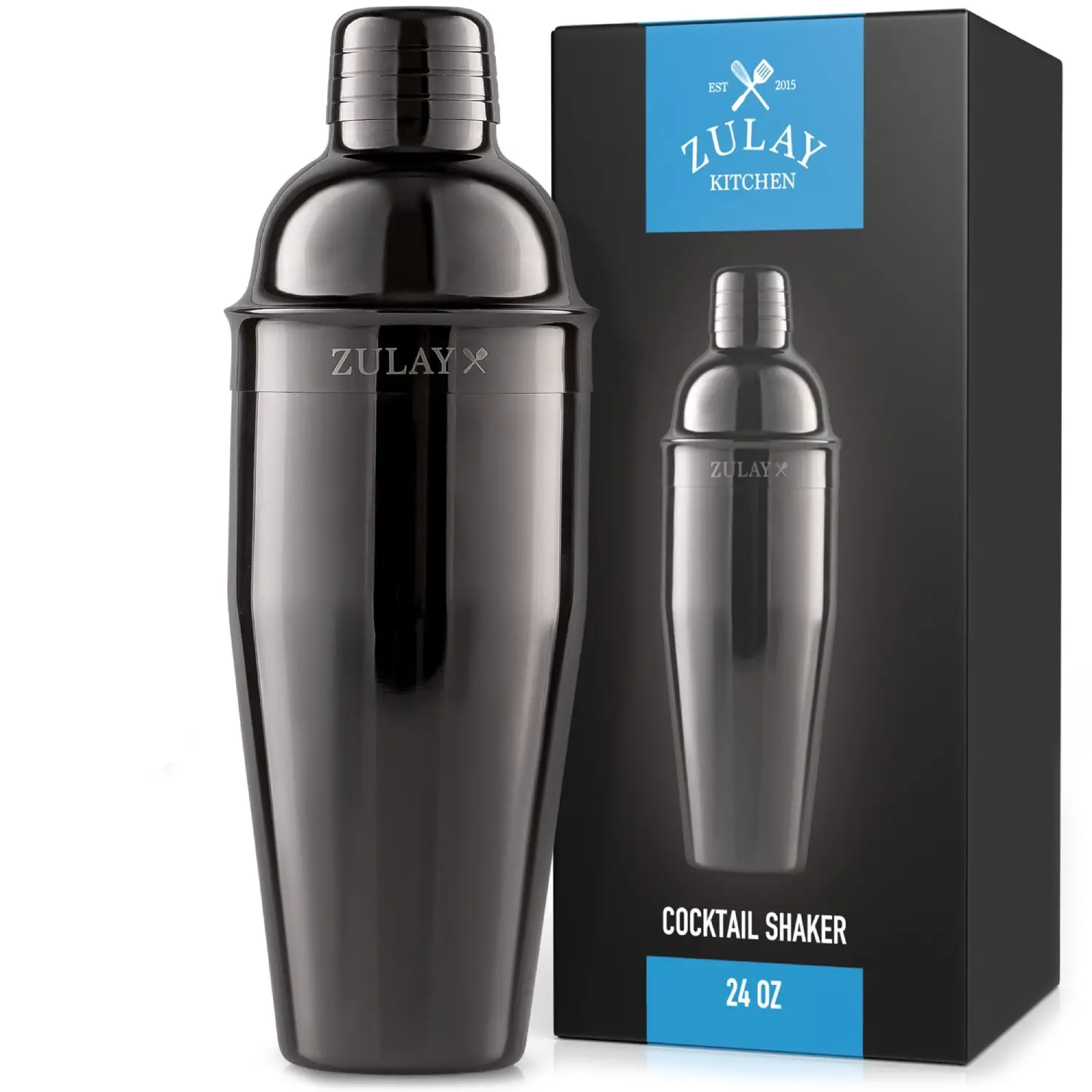 Cocktail Shaker with Built-in Strainer (24oz)