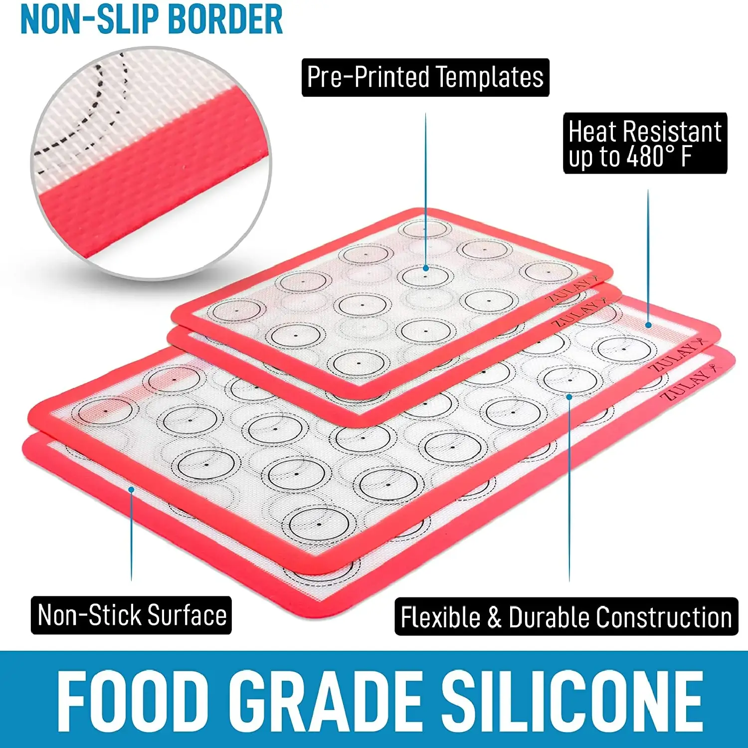 Macaron Silicone Baking Mats - 4 Piece Set