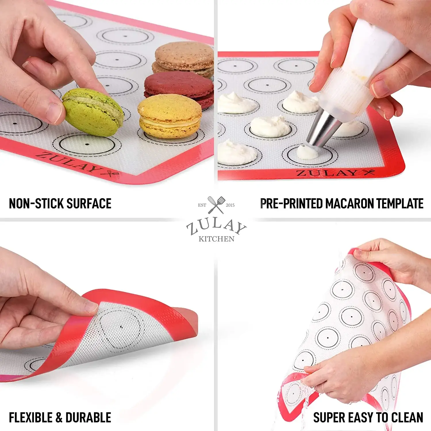 Macaron Silicone Baking Mats - 4 Piece Set