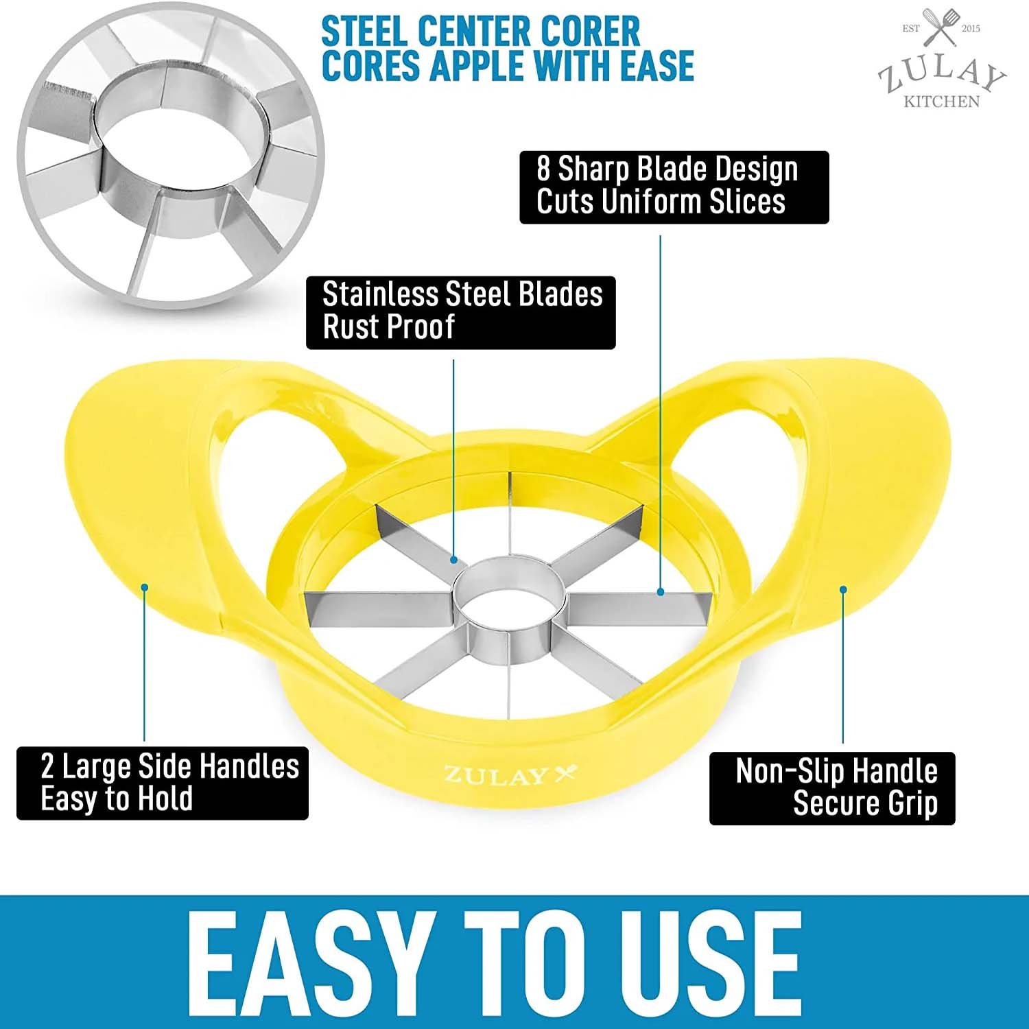 Apple Corer And Slicer With 8 Sharp Blades