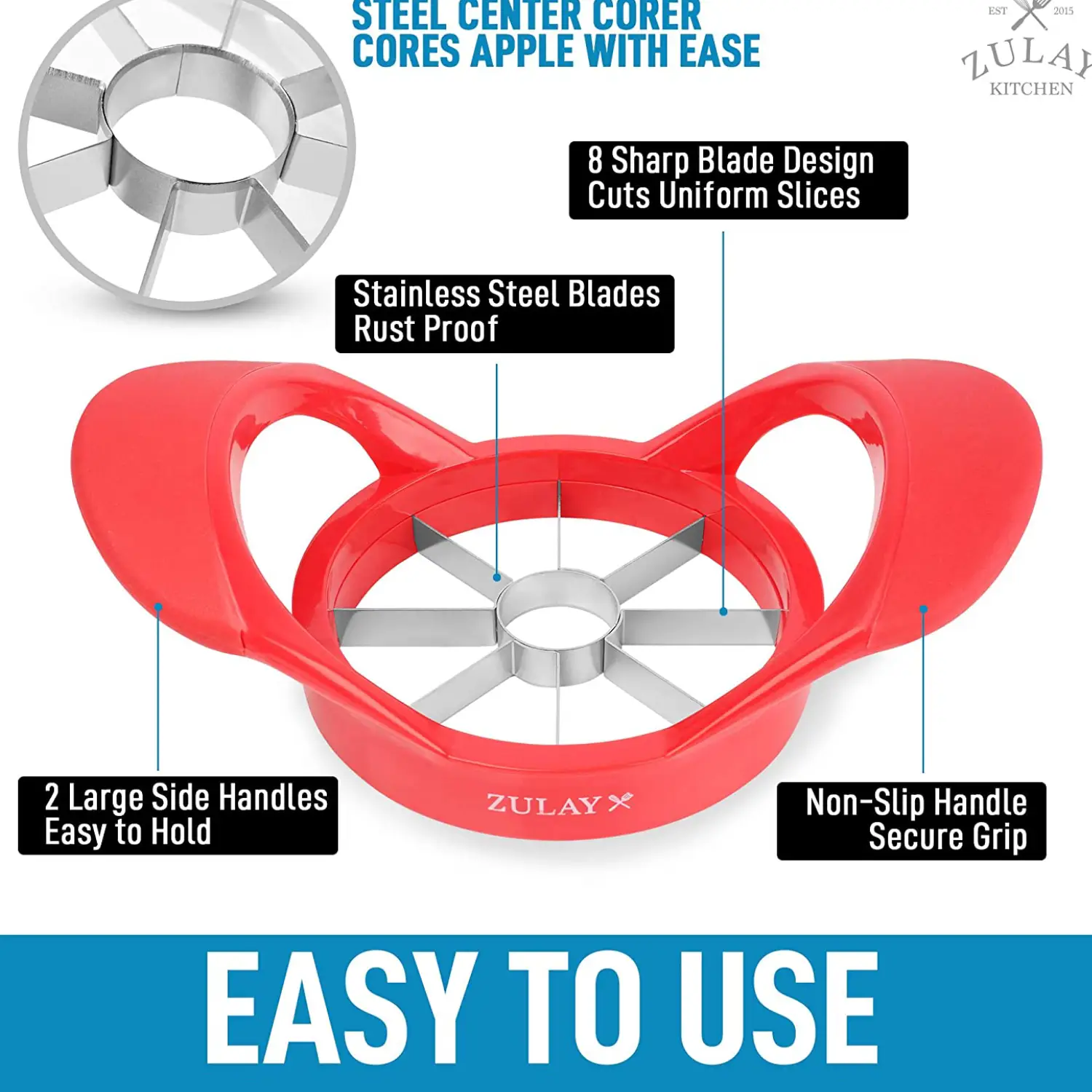 Apple Corer And Slicer With 8 Sharp Blades