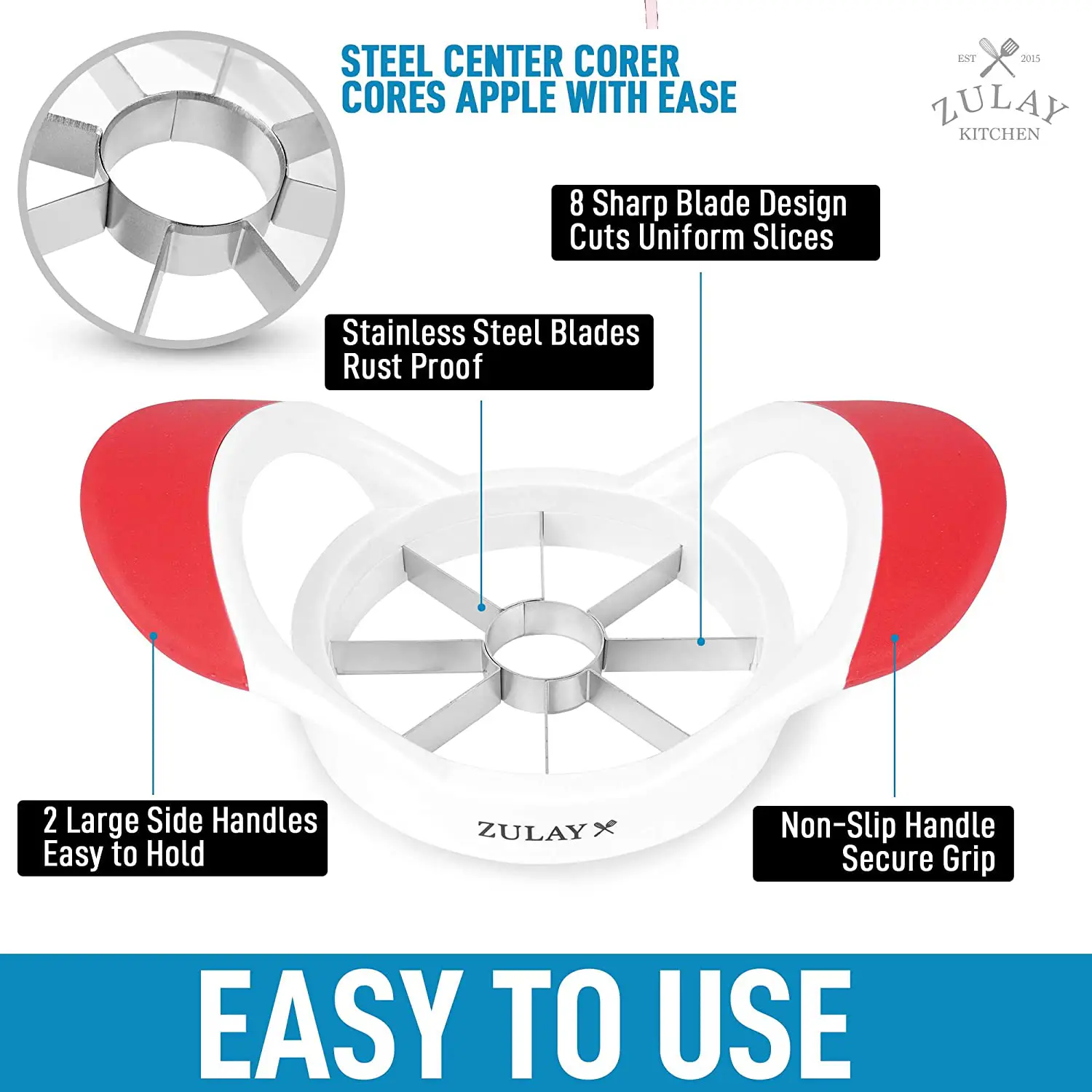 Apple Corer And Slicer With 8 Sharp Blades