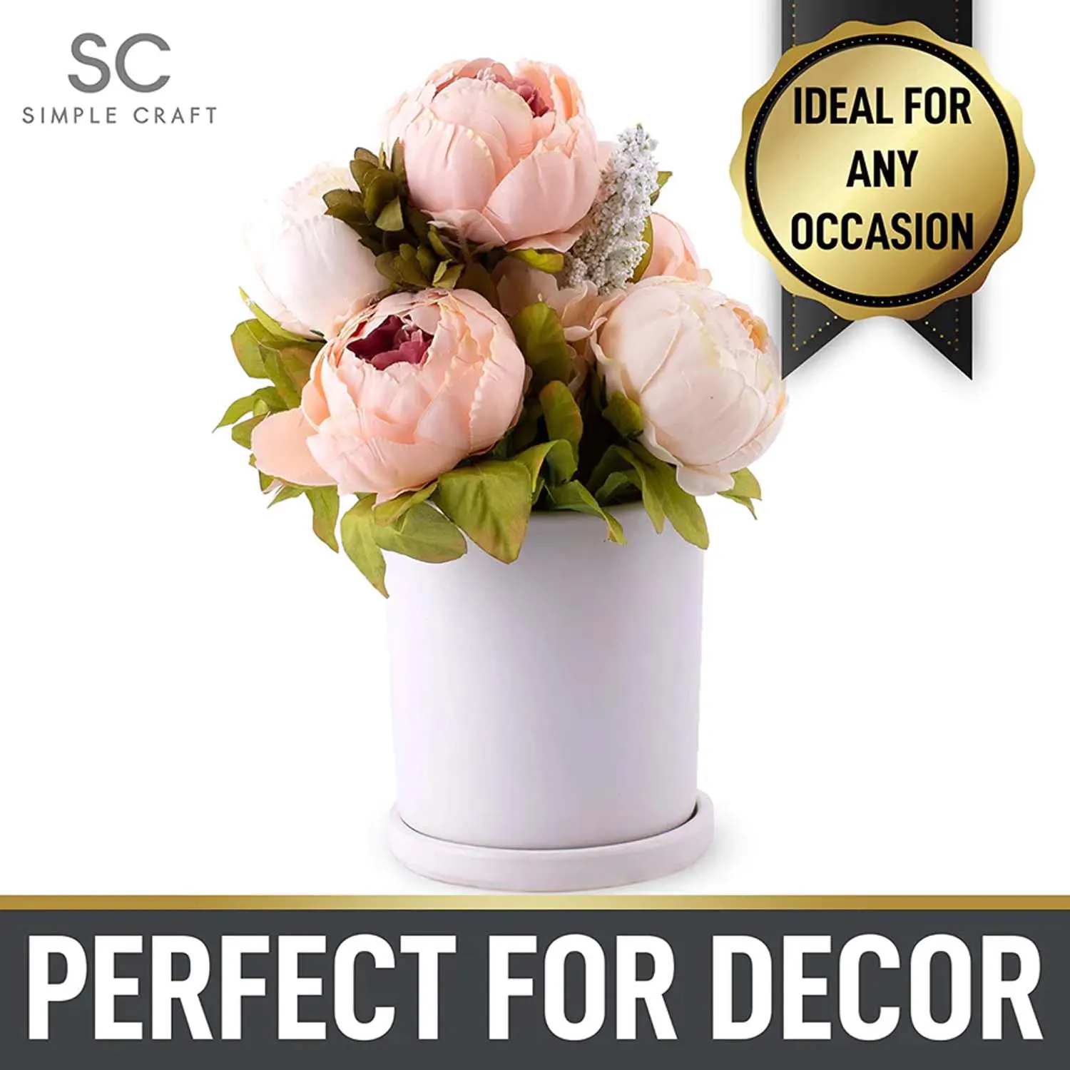 Simple Craft Peony Flowers Artificial For Decoration