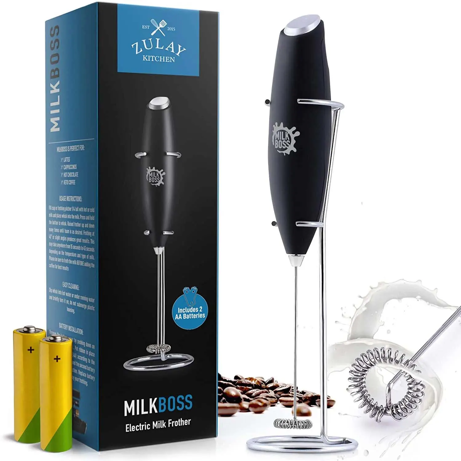 Milk Frother With Batteries Included