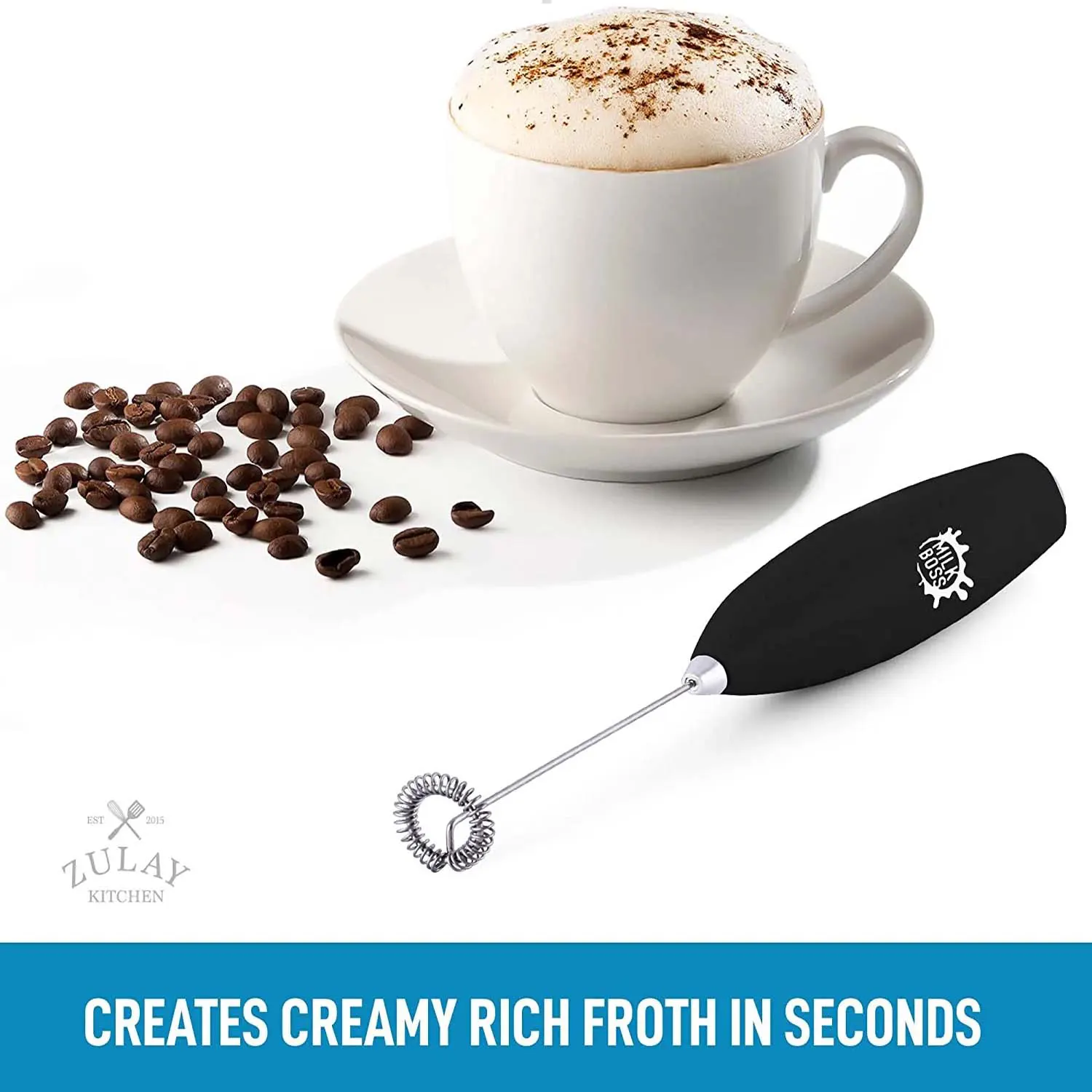 Milk Frother With Batteries Included