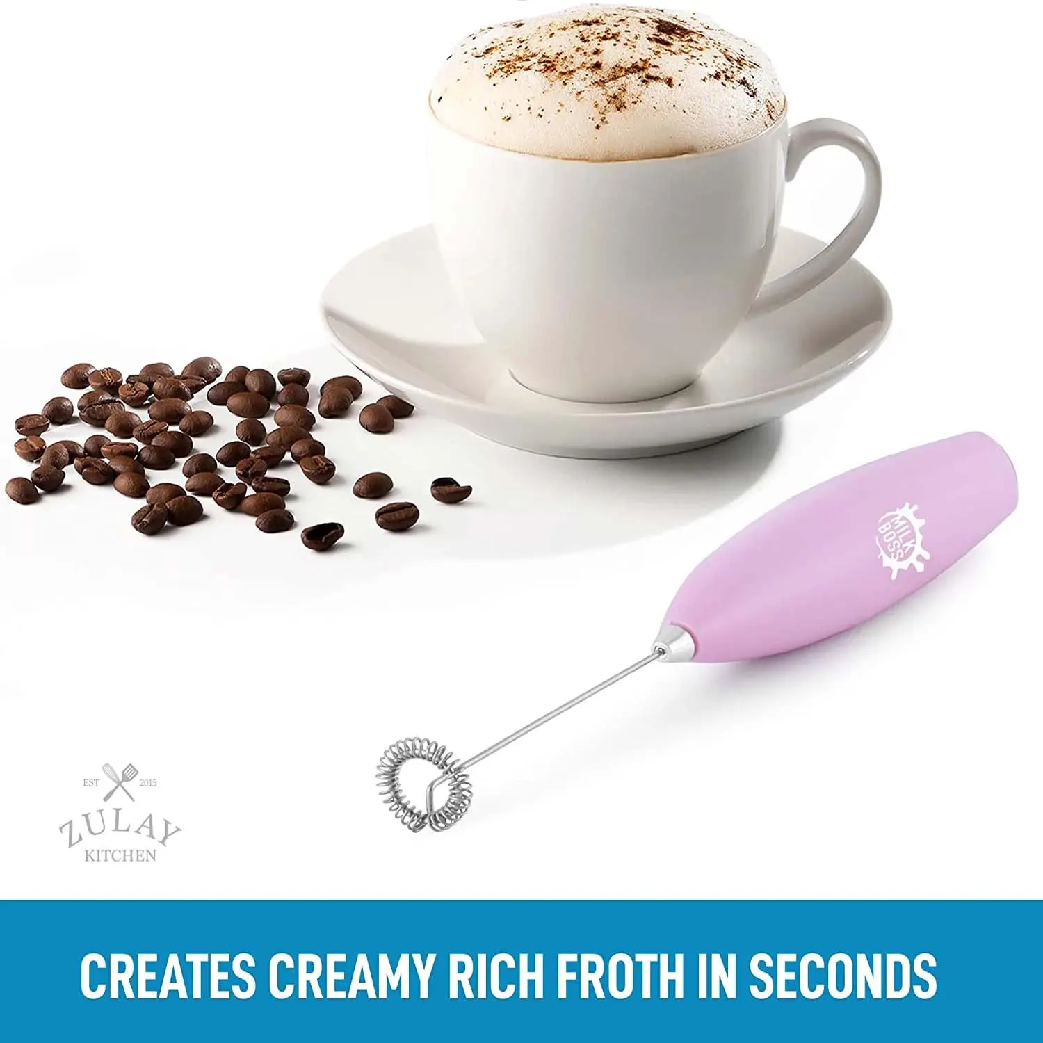 Milk Frother With Batteries Included