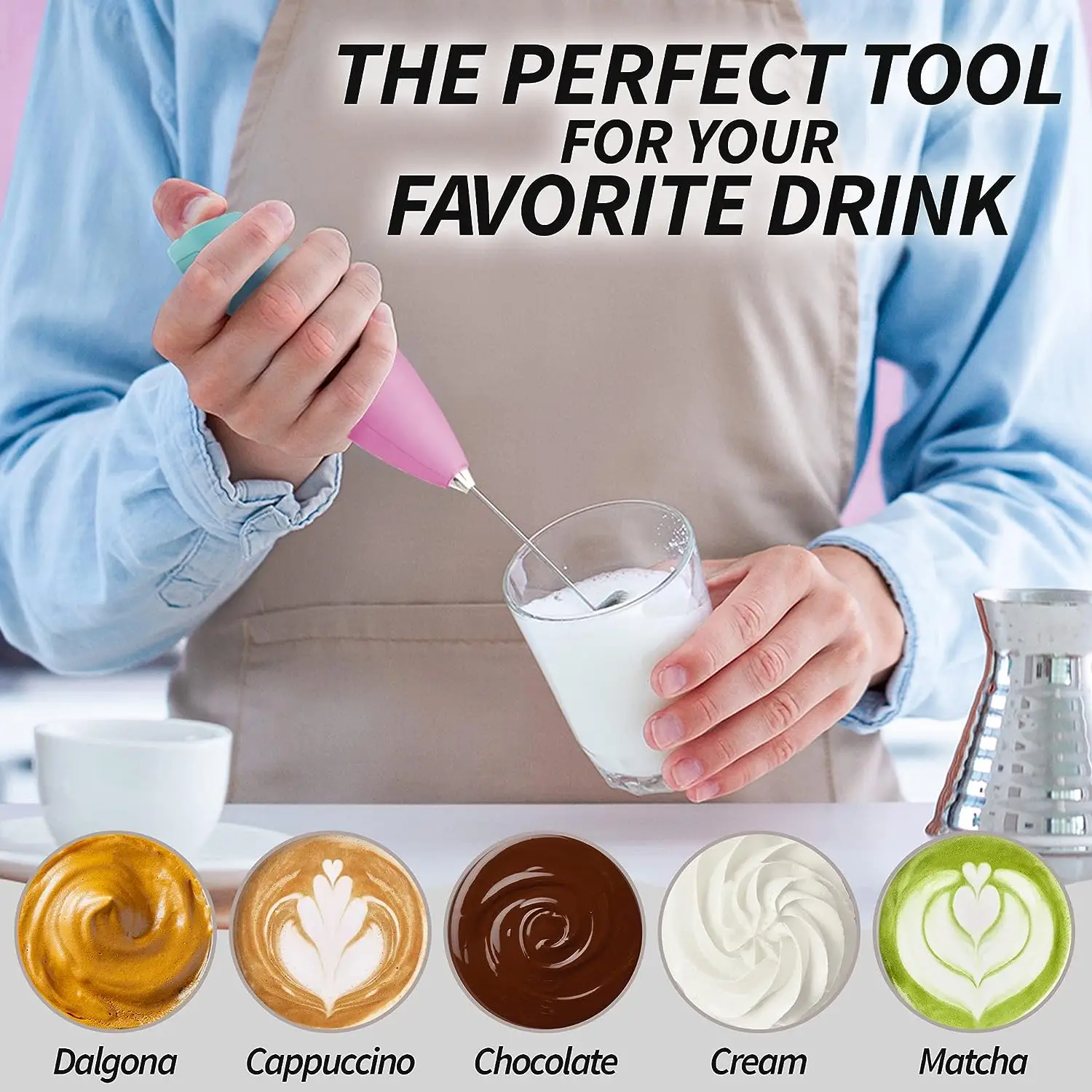 Milk Frother With Batteries Included