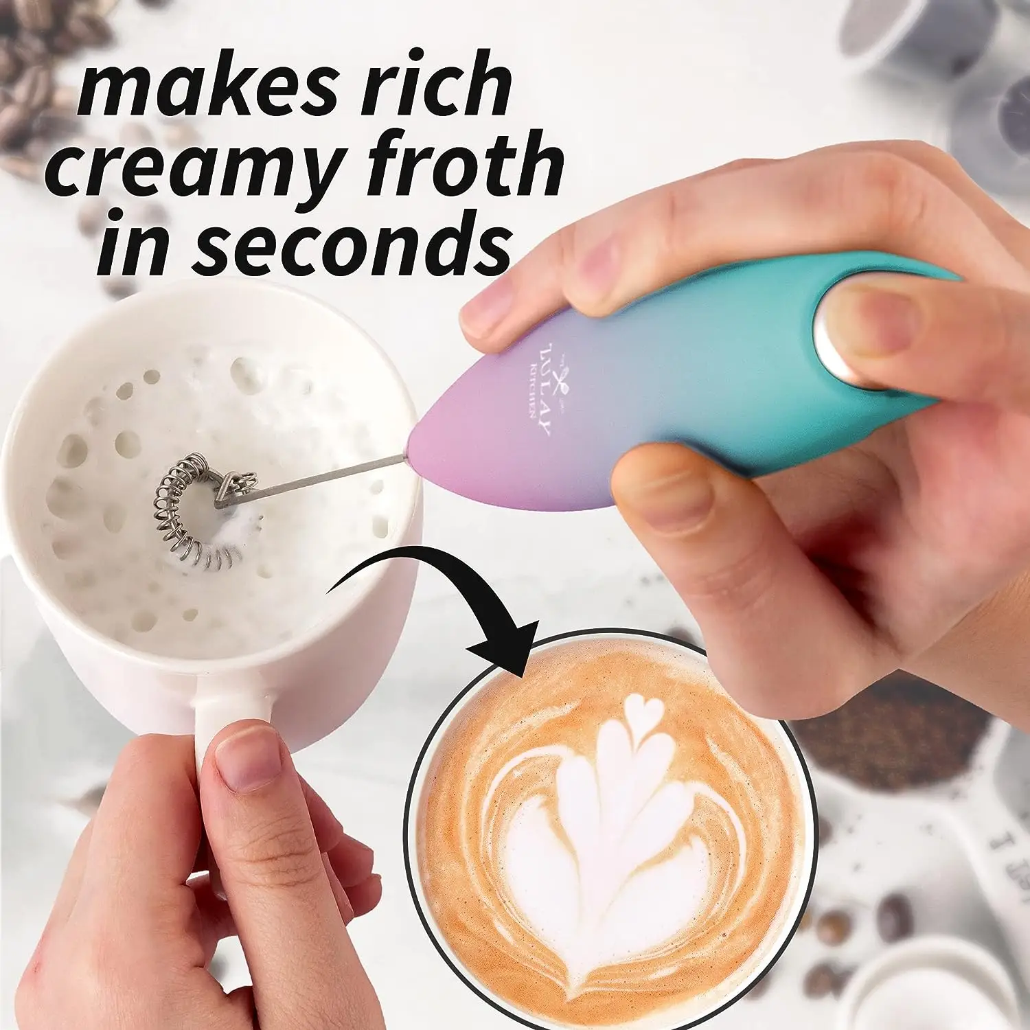 Milk Frother With Batteries Included