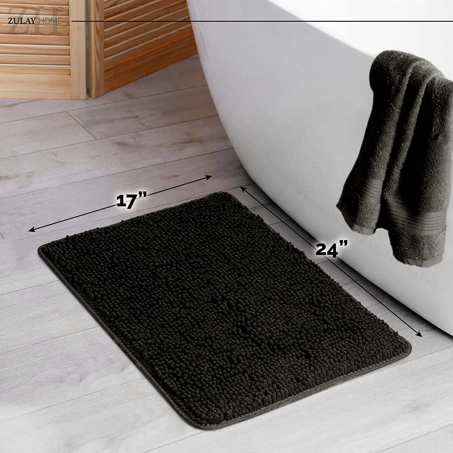 Zulay Home Soft Shaggy Bathroom Rug