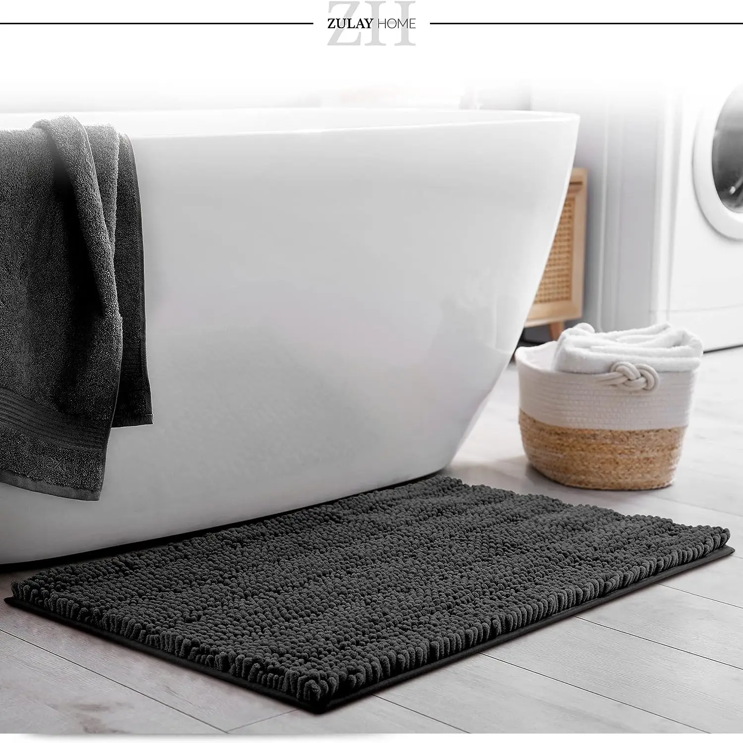 Zulay Home Soft Shaggy Bathroom Rug