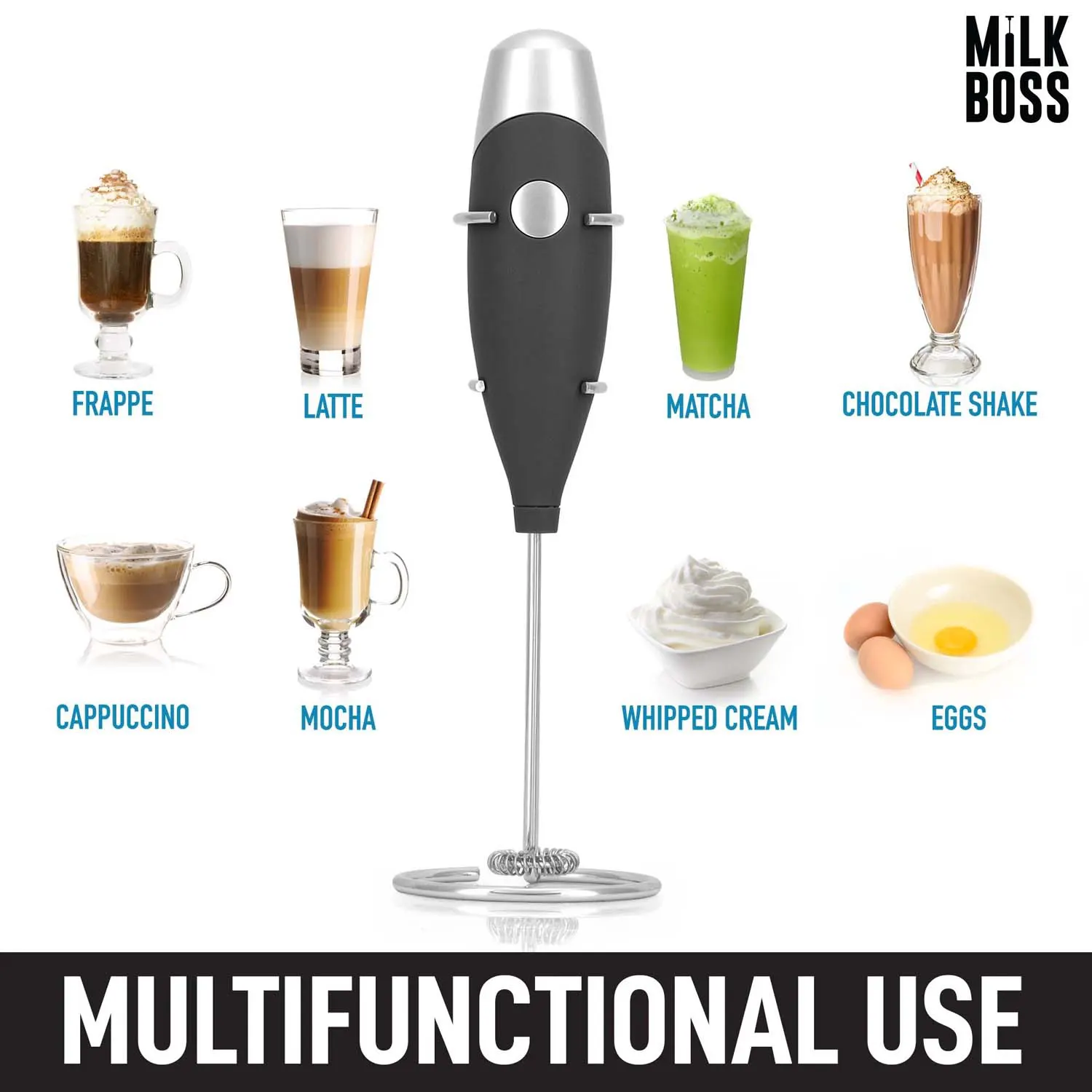 Milk Boss Milk Frother With 16-piece Stencils