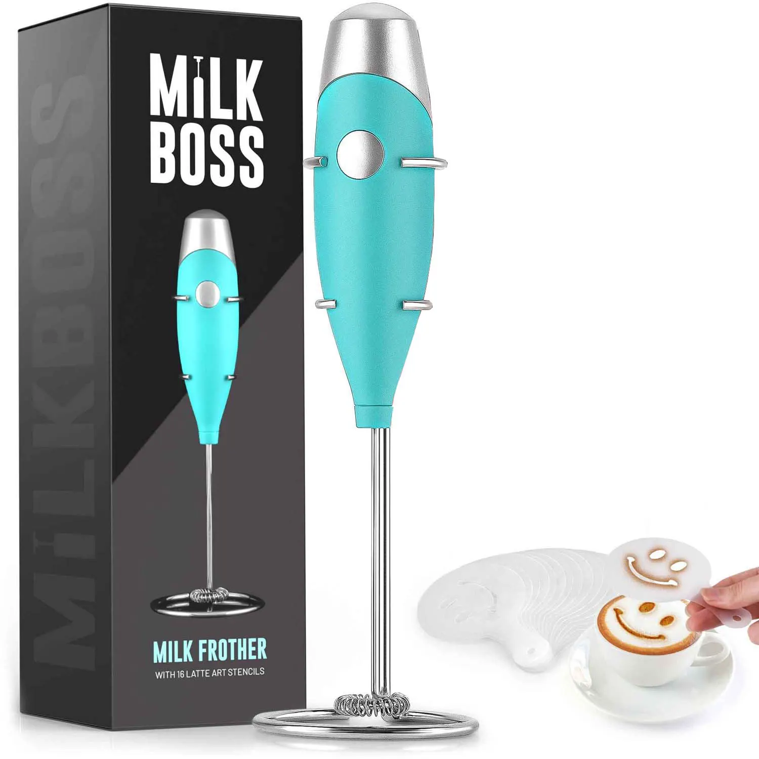 Milk Boss Milk Frother With 16-piece Stencils