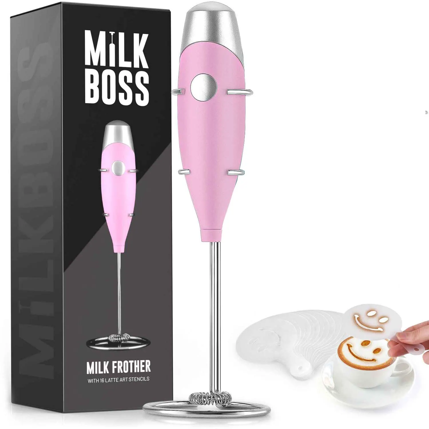 Milk Boss Milk Frother With 16-piece Stencils