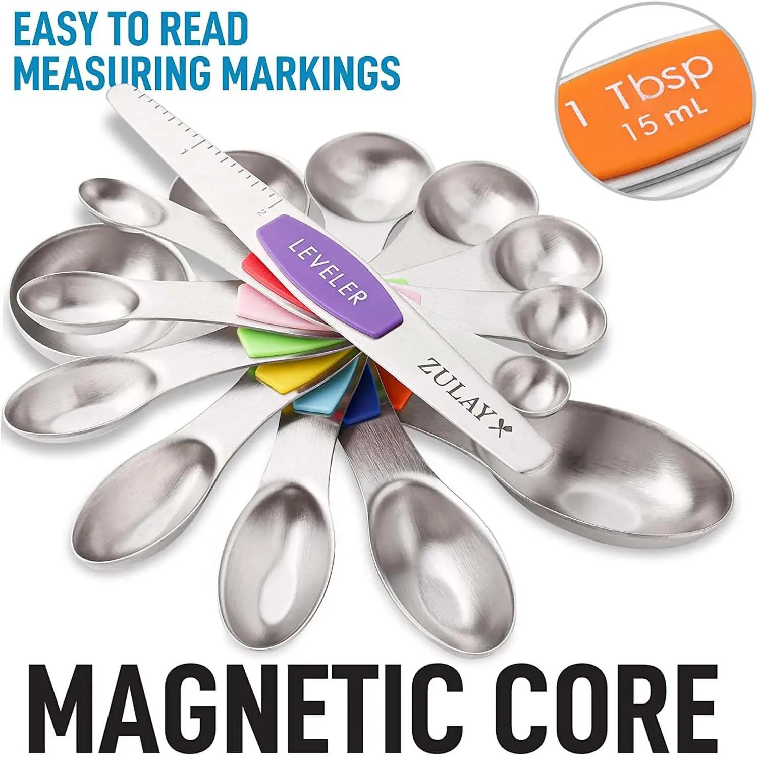 Magnetic Measuring Spoons - Set Of 8