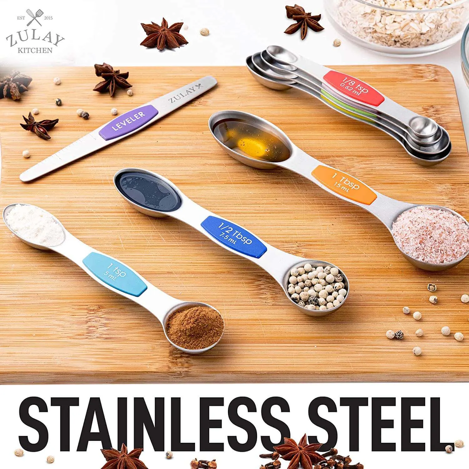 Magnetic Measuring Spoons - Set Of 8