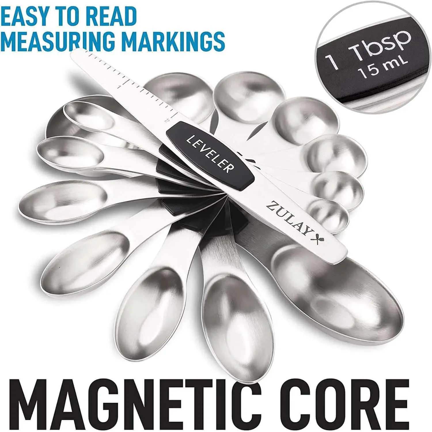 Magnetic Measuring Spoons - Set Of 8