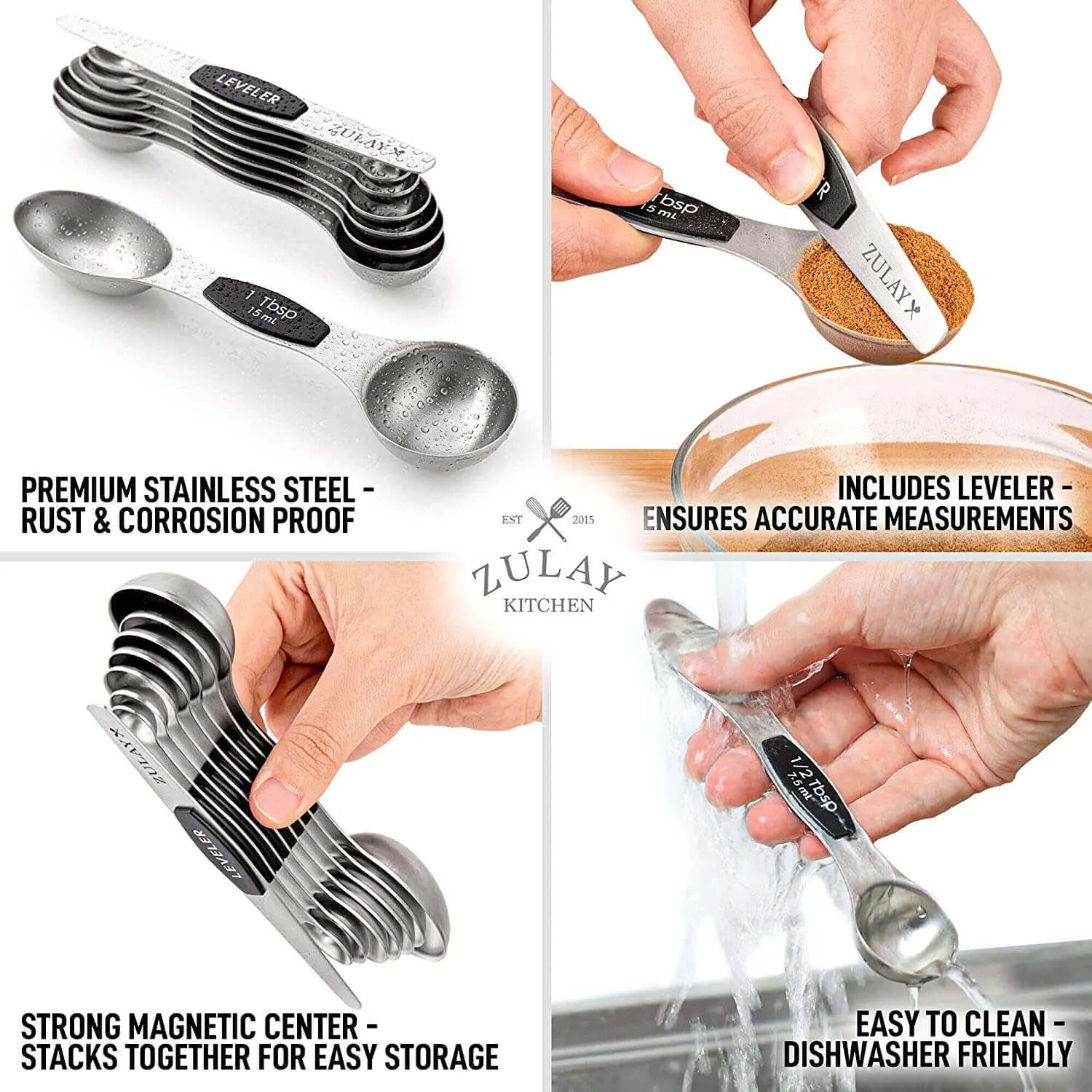 Magnetic Measuring Spoons - Set Of 8