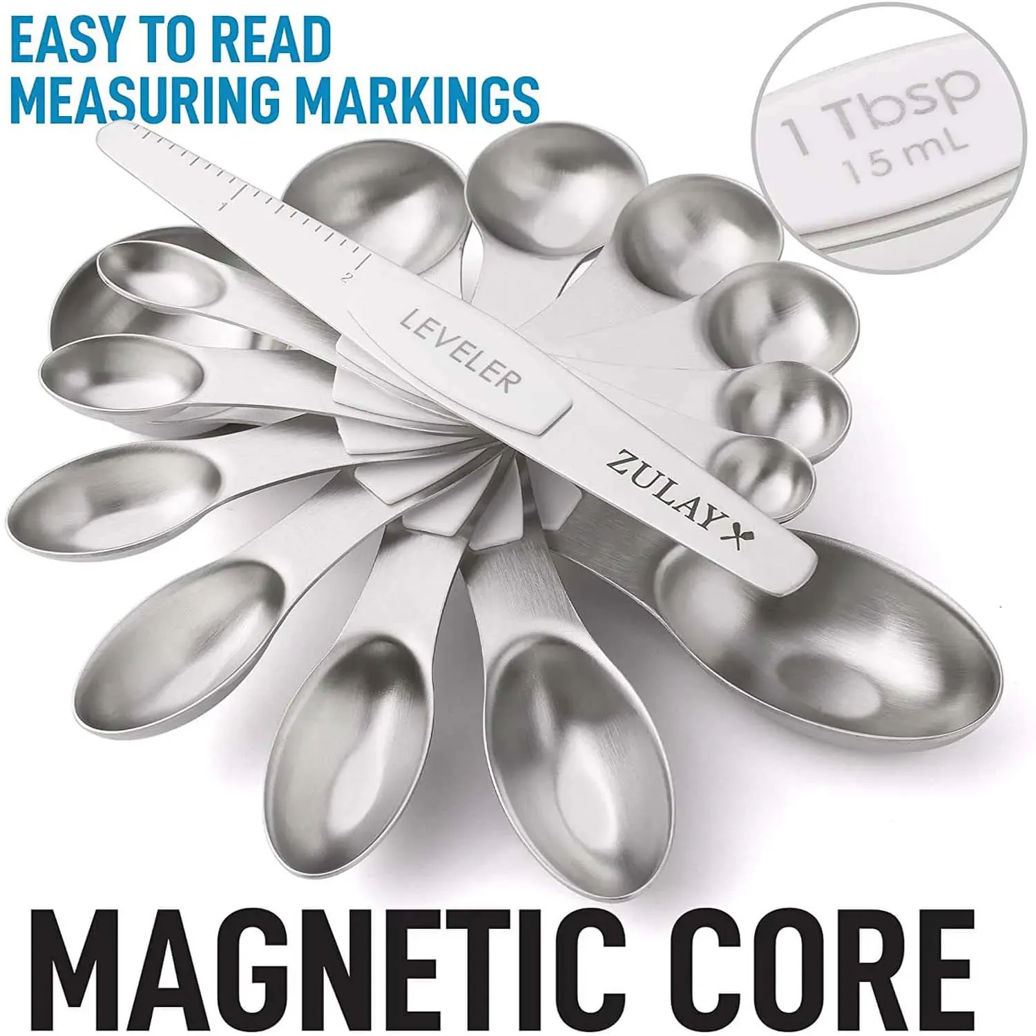 Magnetic Measuring Spoons - Set Of 8