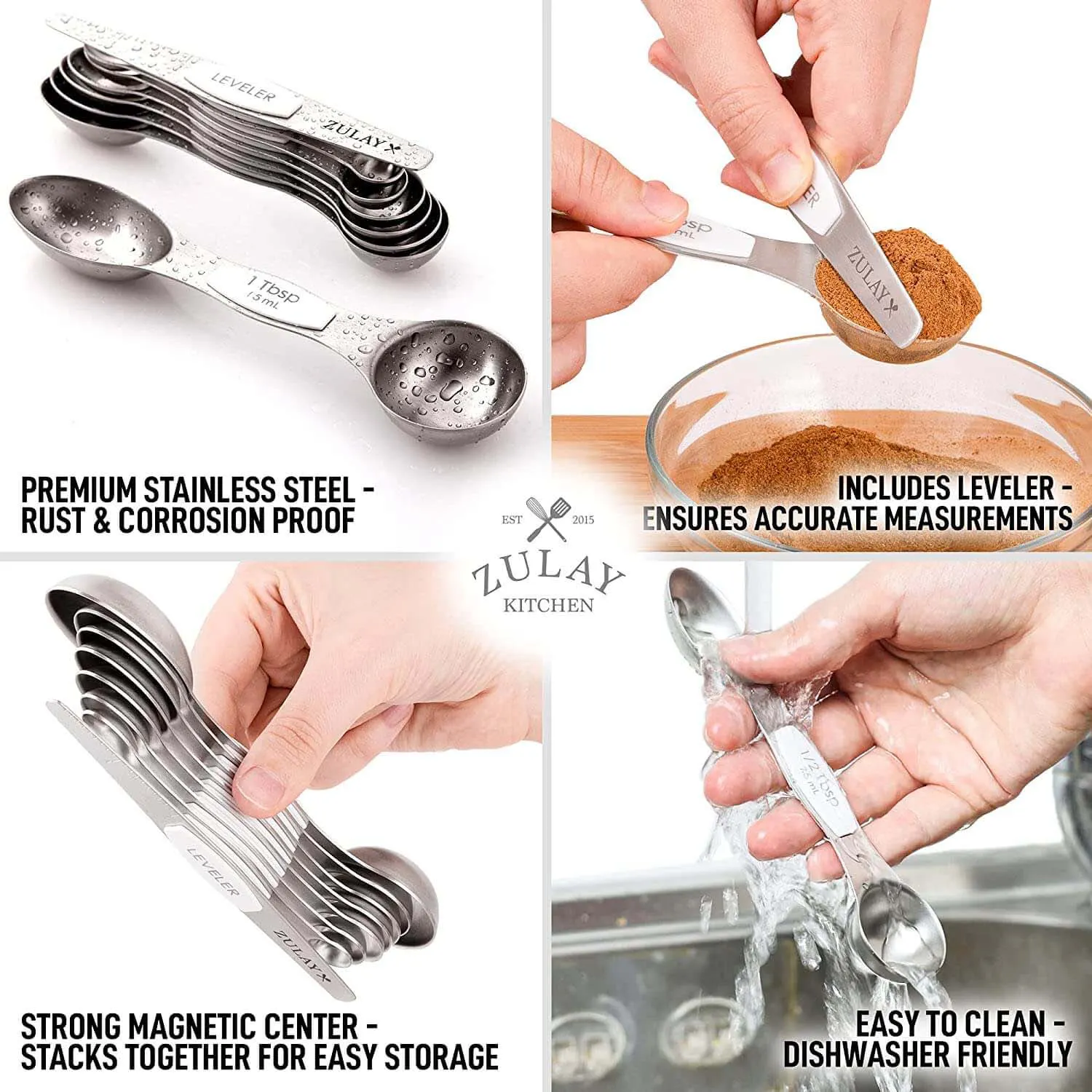 Magnetic Measuring Spoons - Set Of 8