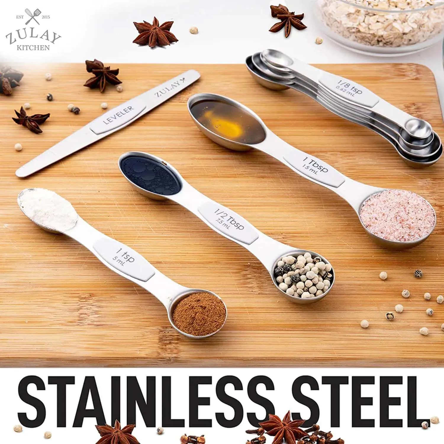 Magnetic Measuring Spoons - Set Of 8