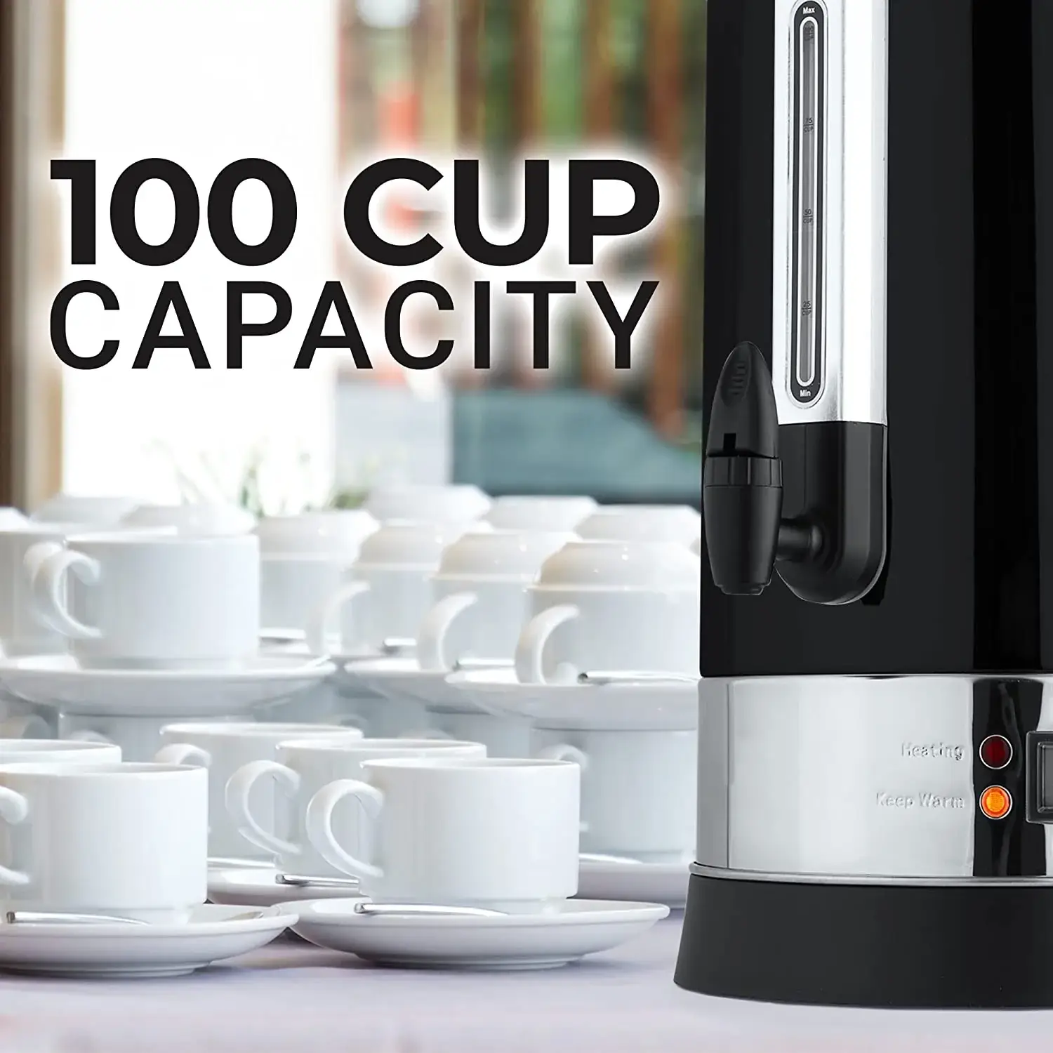 Premium 100 Cup Commercial Coffee Urn Automatic Hot Water Dispenser - Ideal for Large Crowds