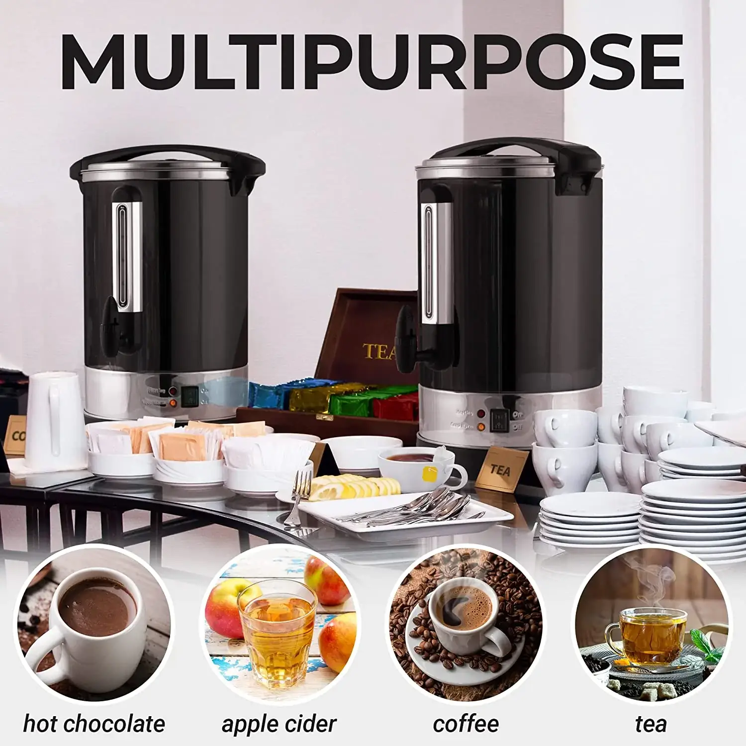 Premium 100 Cup Commercial Coffee Urn Automatic Hot Water Dispenser - Ideal for Large Crowds