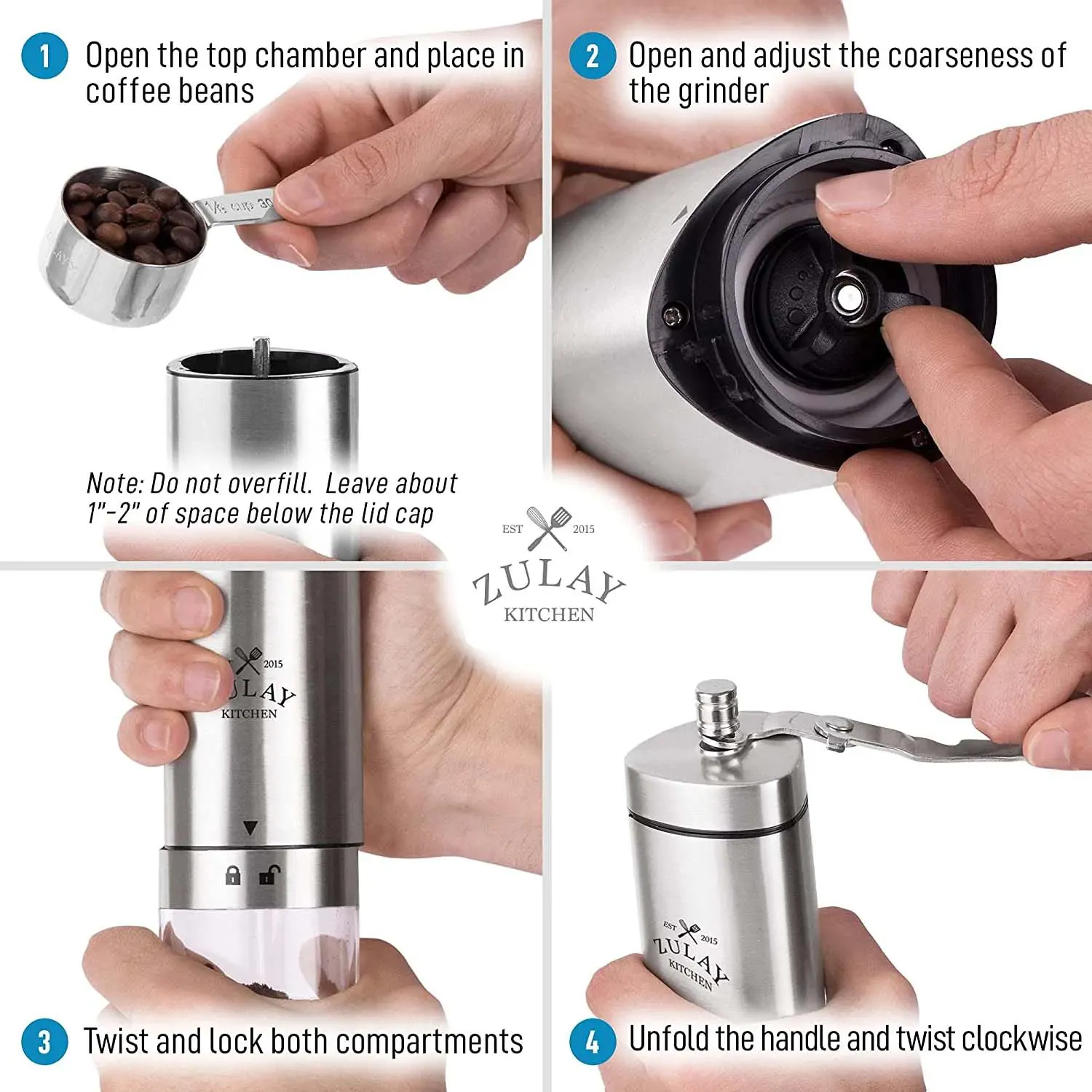 Manual Coffee Grinder With Foldable Handle