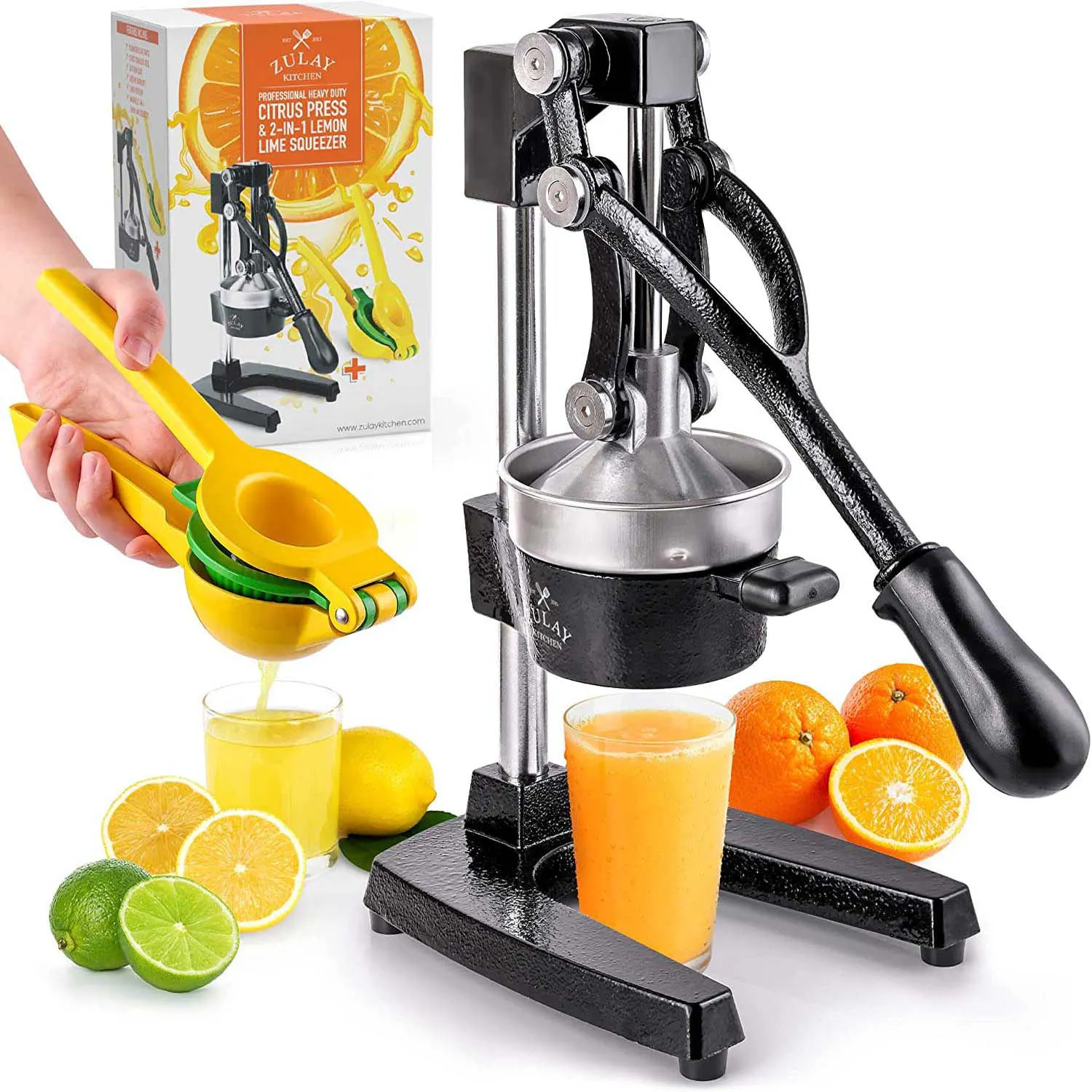 Professional Citrus Juicer + 2 In 1 Lemon Squeezer Complete Set