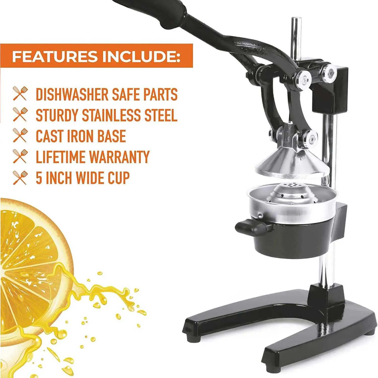 Professional Citrus Juicer + 2 In 1 Lemon Squeezer Complete Set