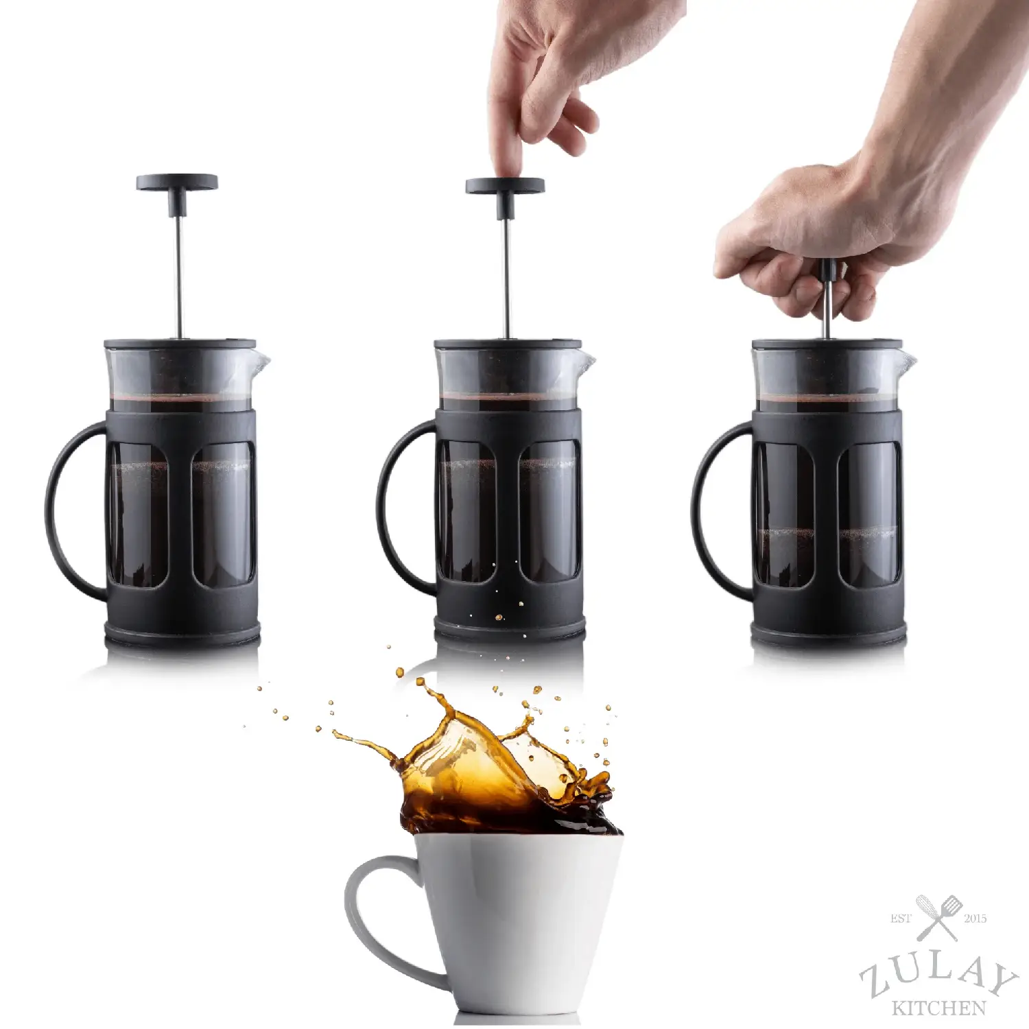 French Press Coffee Pot And Milk Frother Set