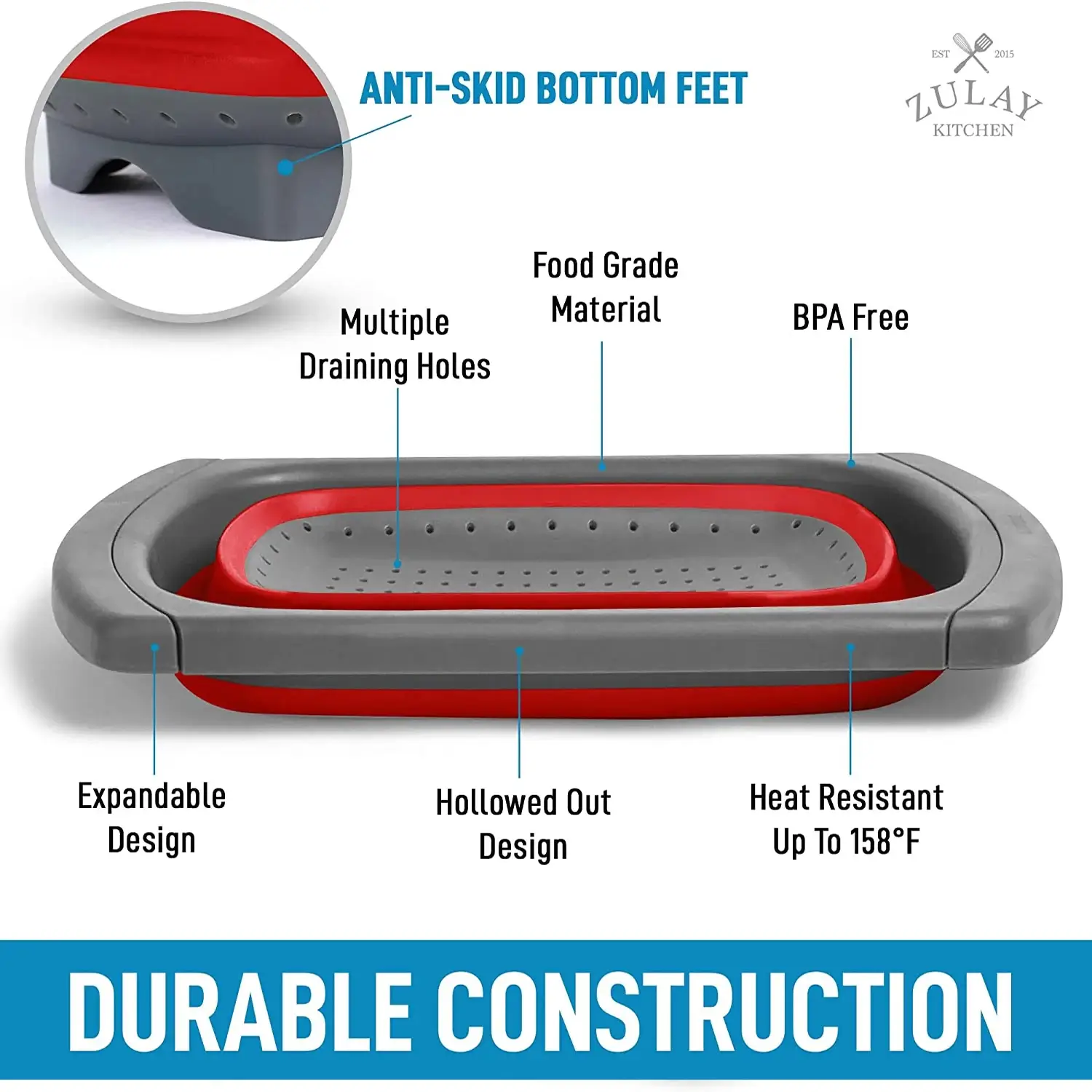 Collapsible Colander With Extendable Handles