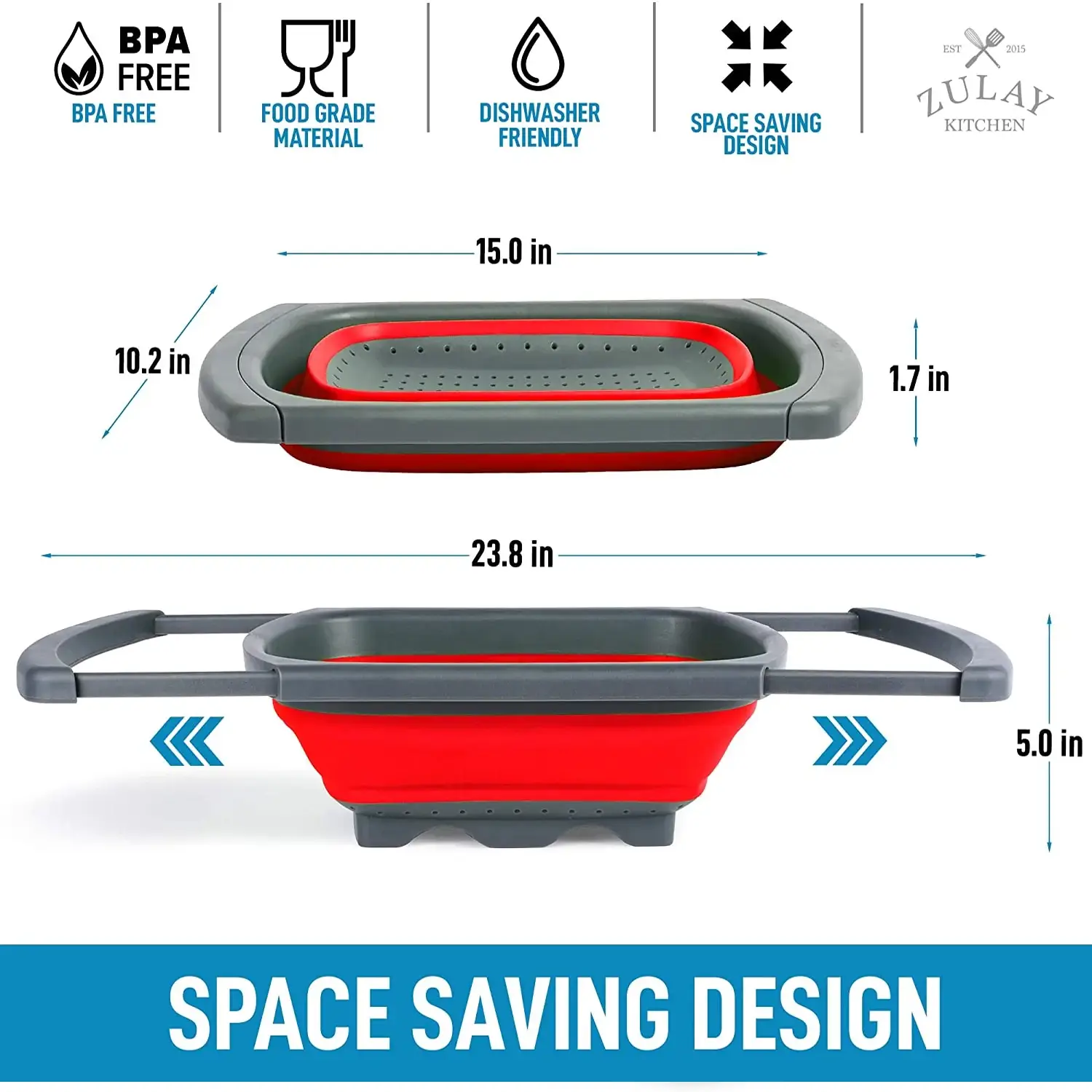 Collapsible Colander With Extendable Handles