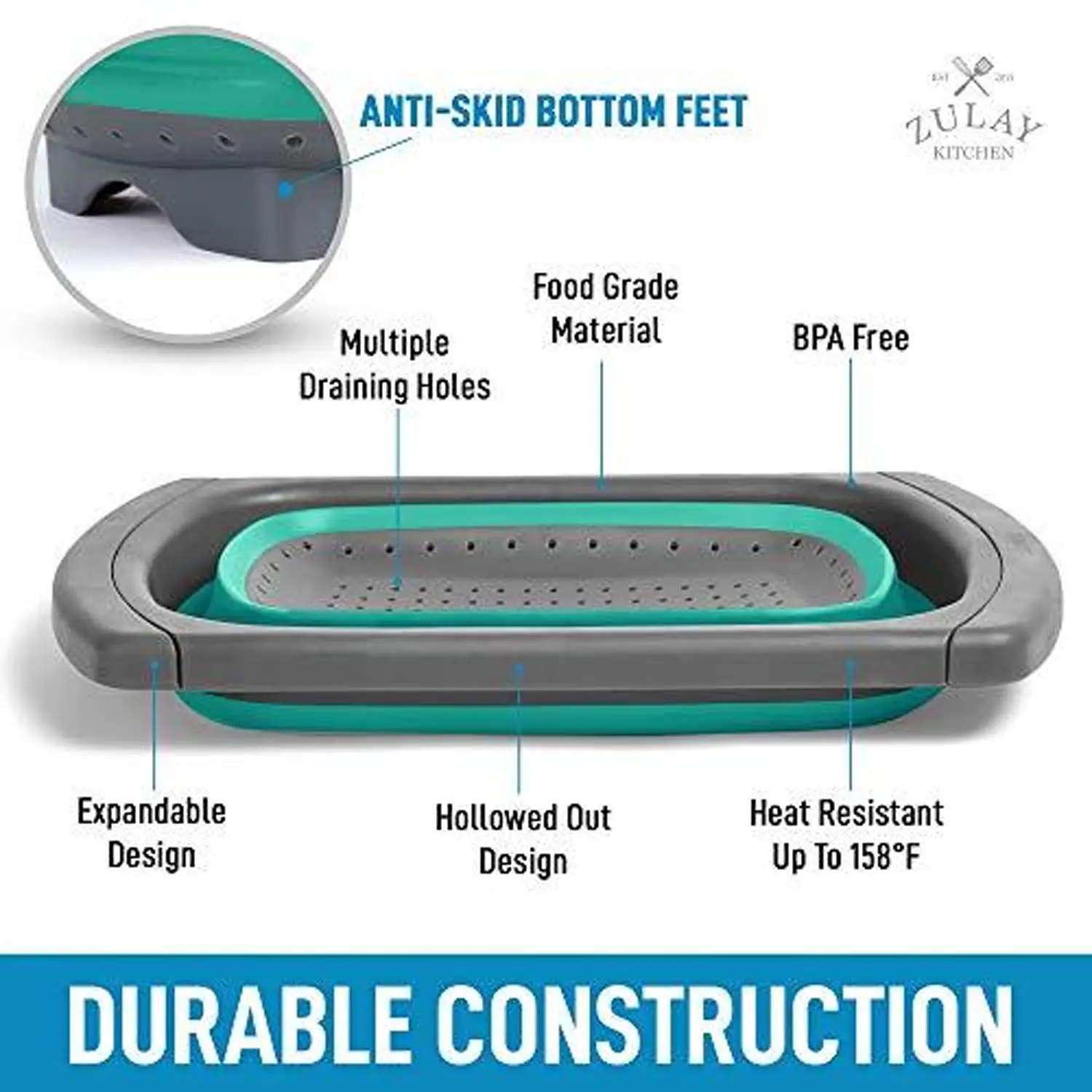 Collapsible Colander With Extendable Handles