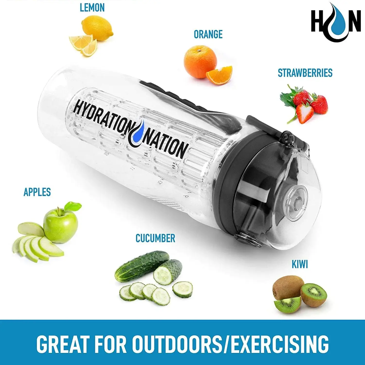 Hydration Nation Portable Water Bottle With Fruit Infuser