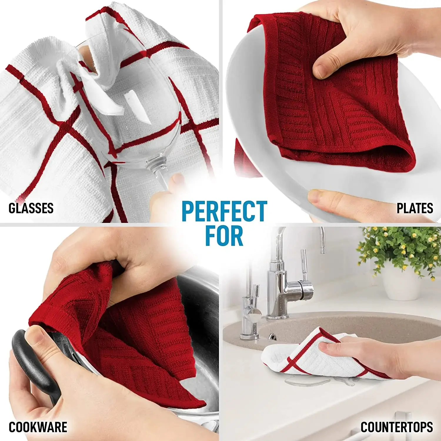 Absorbent Kitchen Towels Cotton