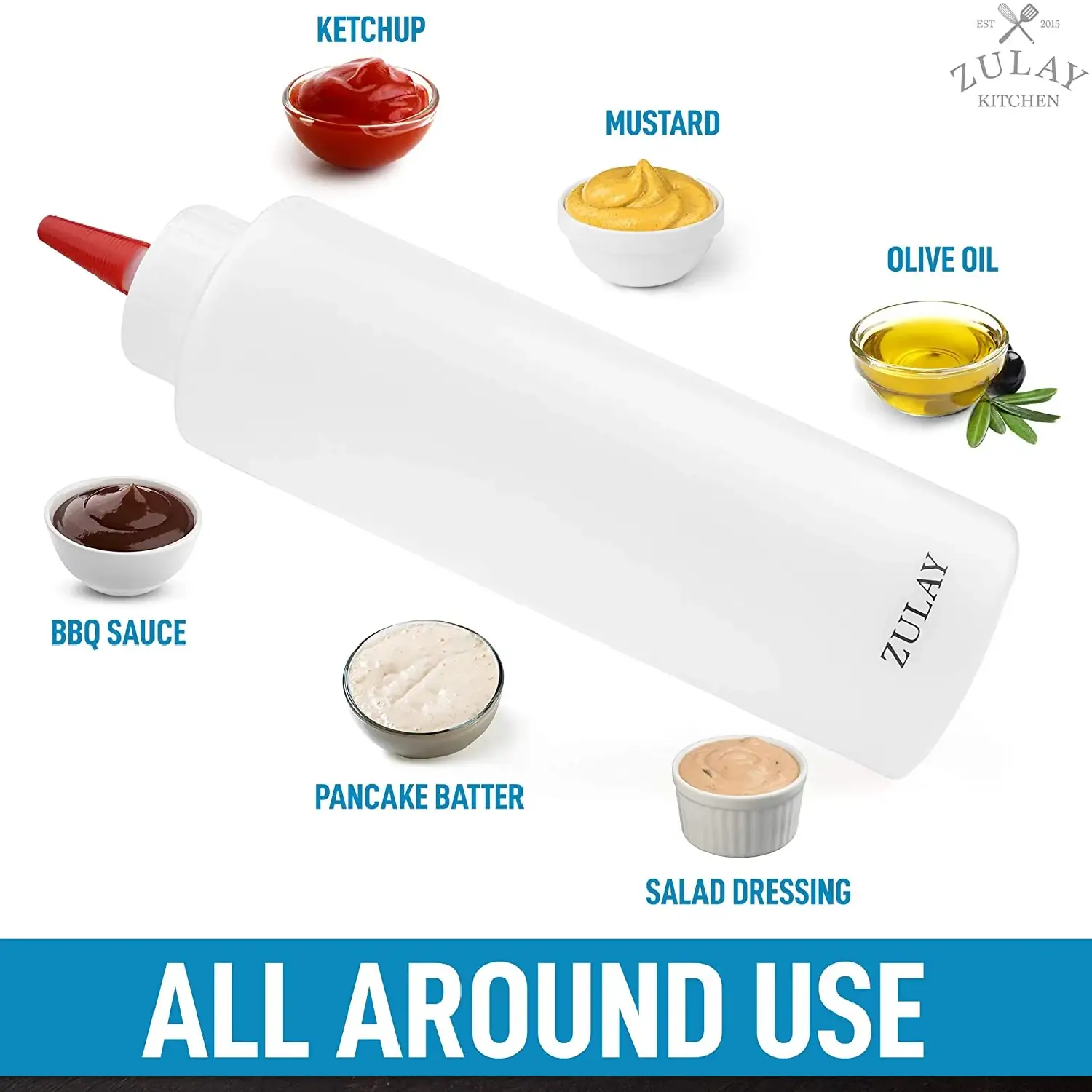 Plastic Condiment Squeeze Bottle With Caps 17 Oz