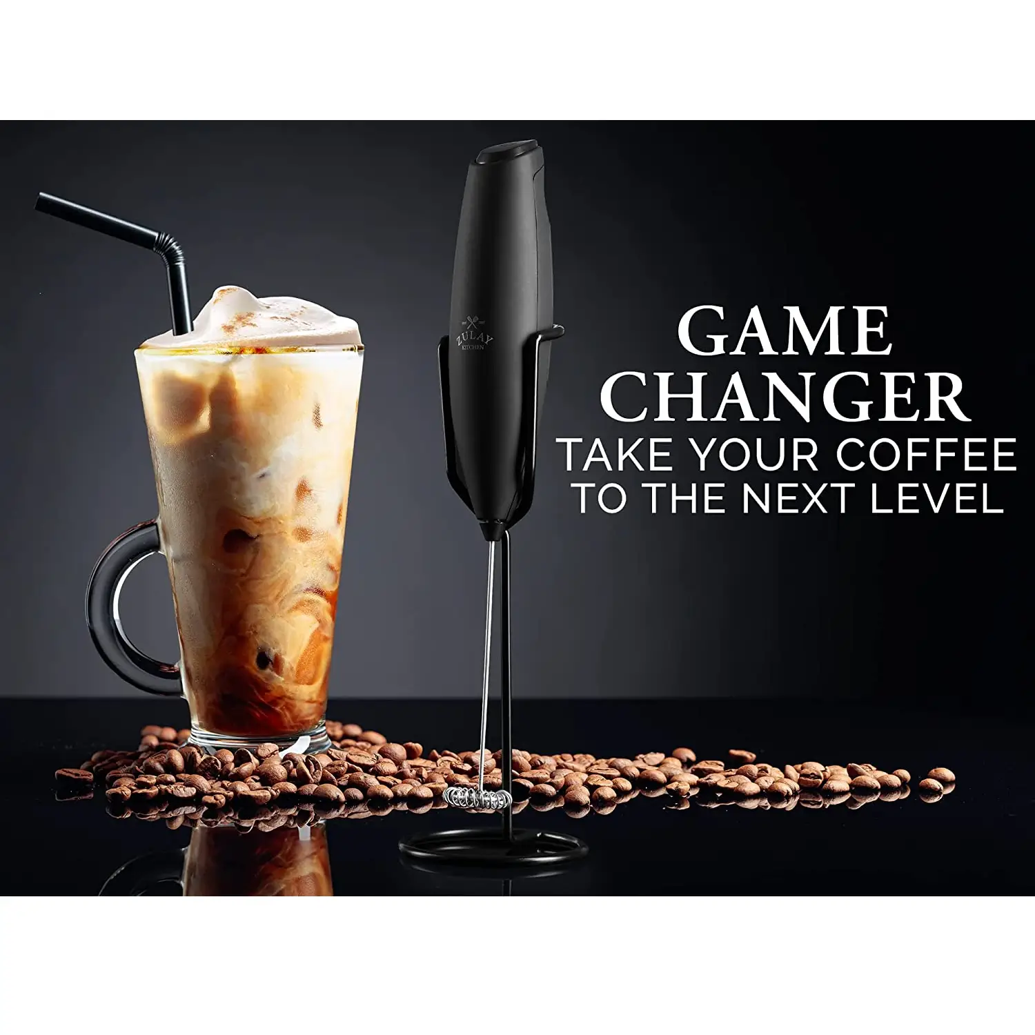 Zulay Executive Series Ultra Premium Gift Milk Frother For Coffee With Improved Stand