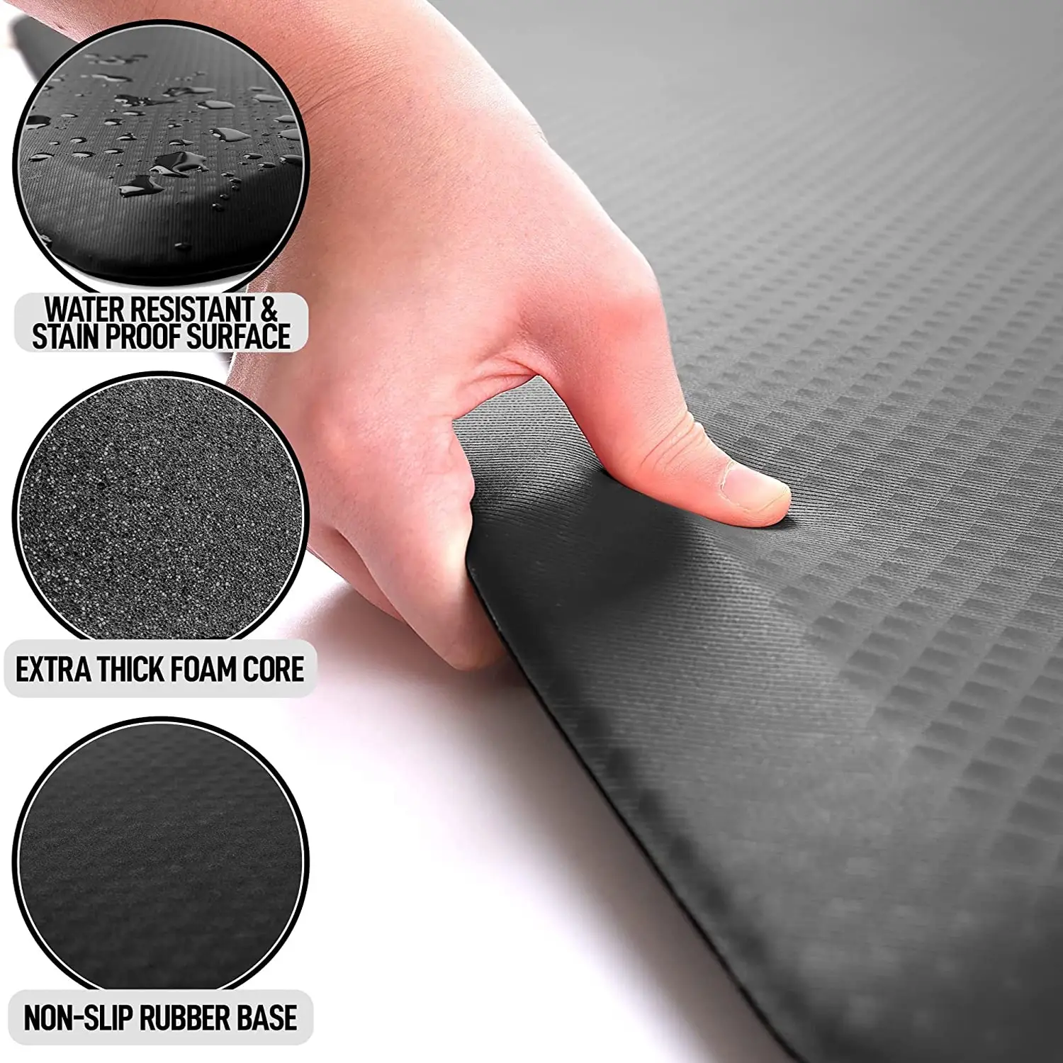 Zulay Home Anti Fatigue Mat - Thick Cushioned Non Slip Foam